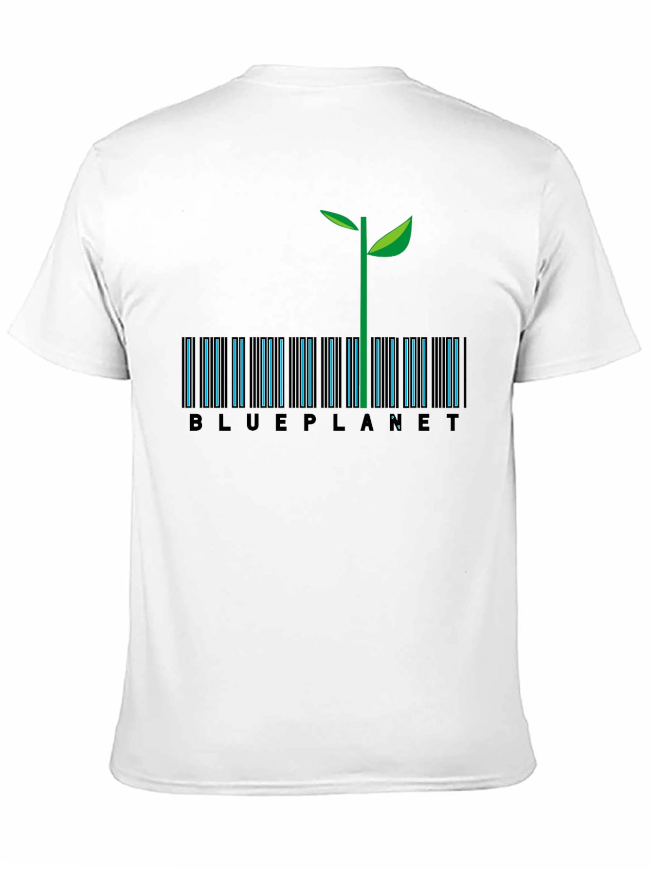 Blue Planet Barcode T-Shirt - Eco-Friendly Design