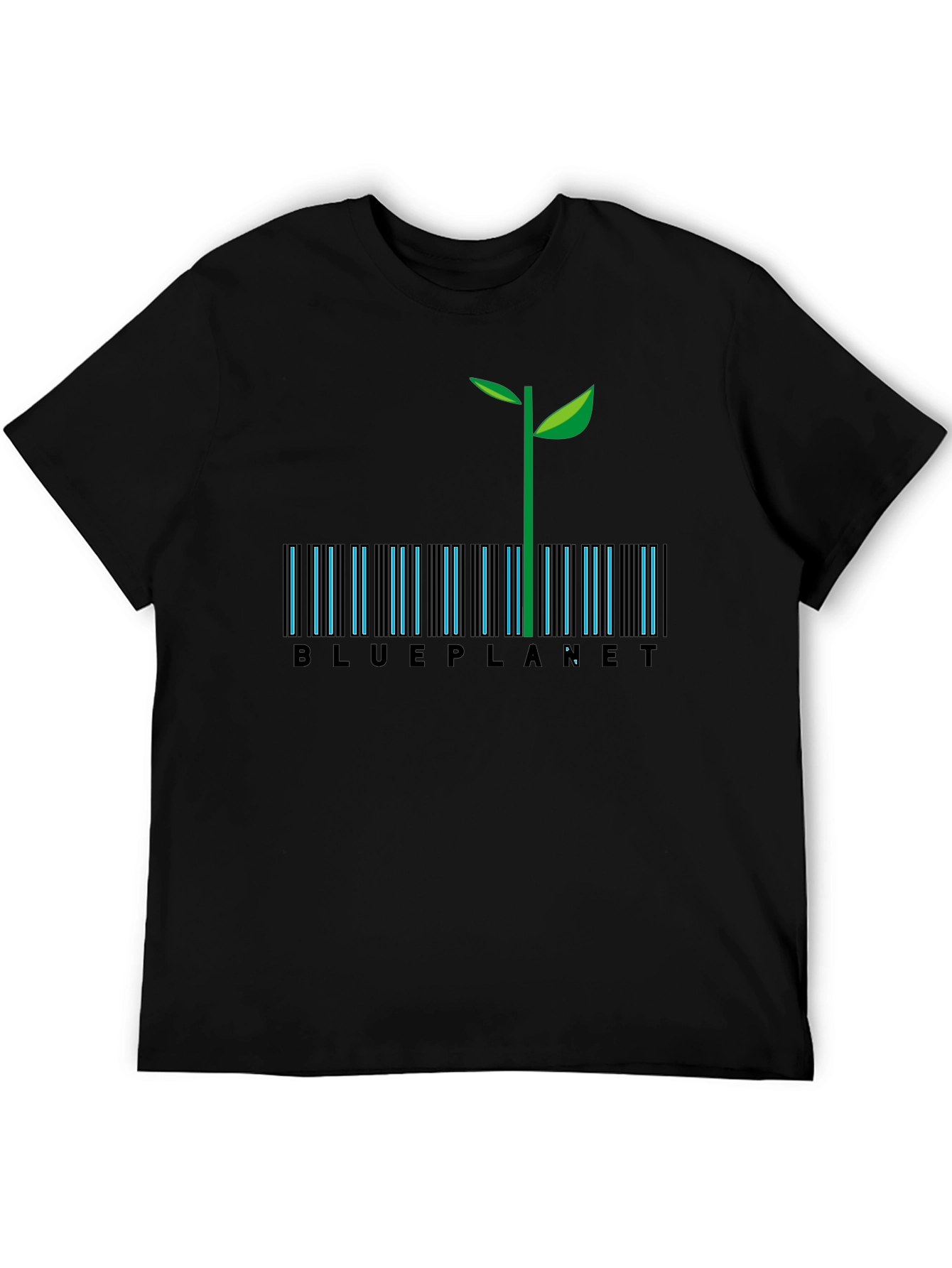 Blue Planet Barcode T-Shirt - Eco-Friendly Design