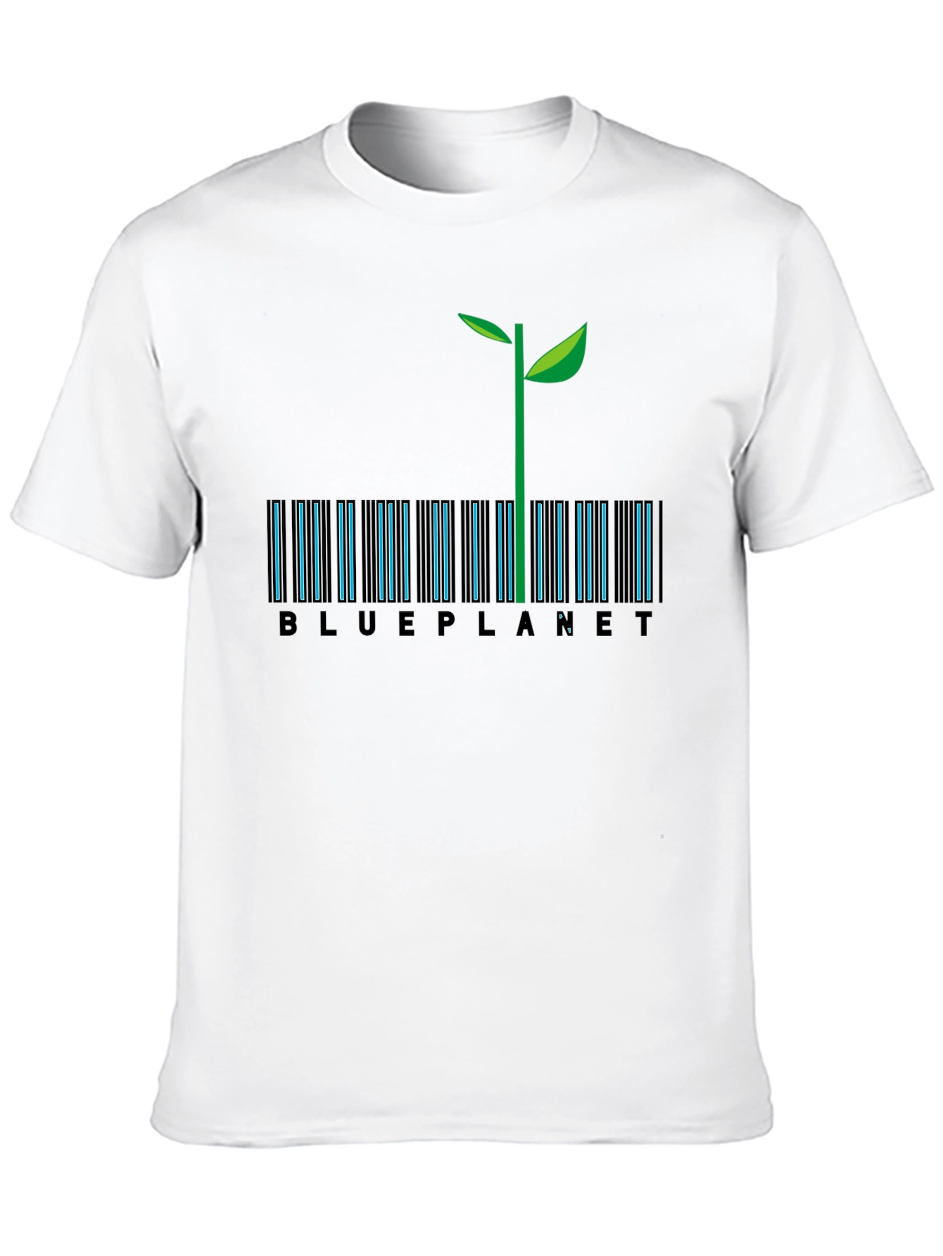Blue Planet Barcode T-Shirt - Eco-Friendly Design