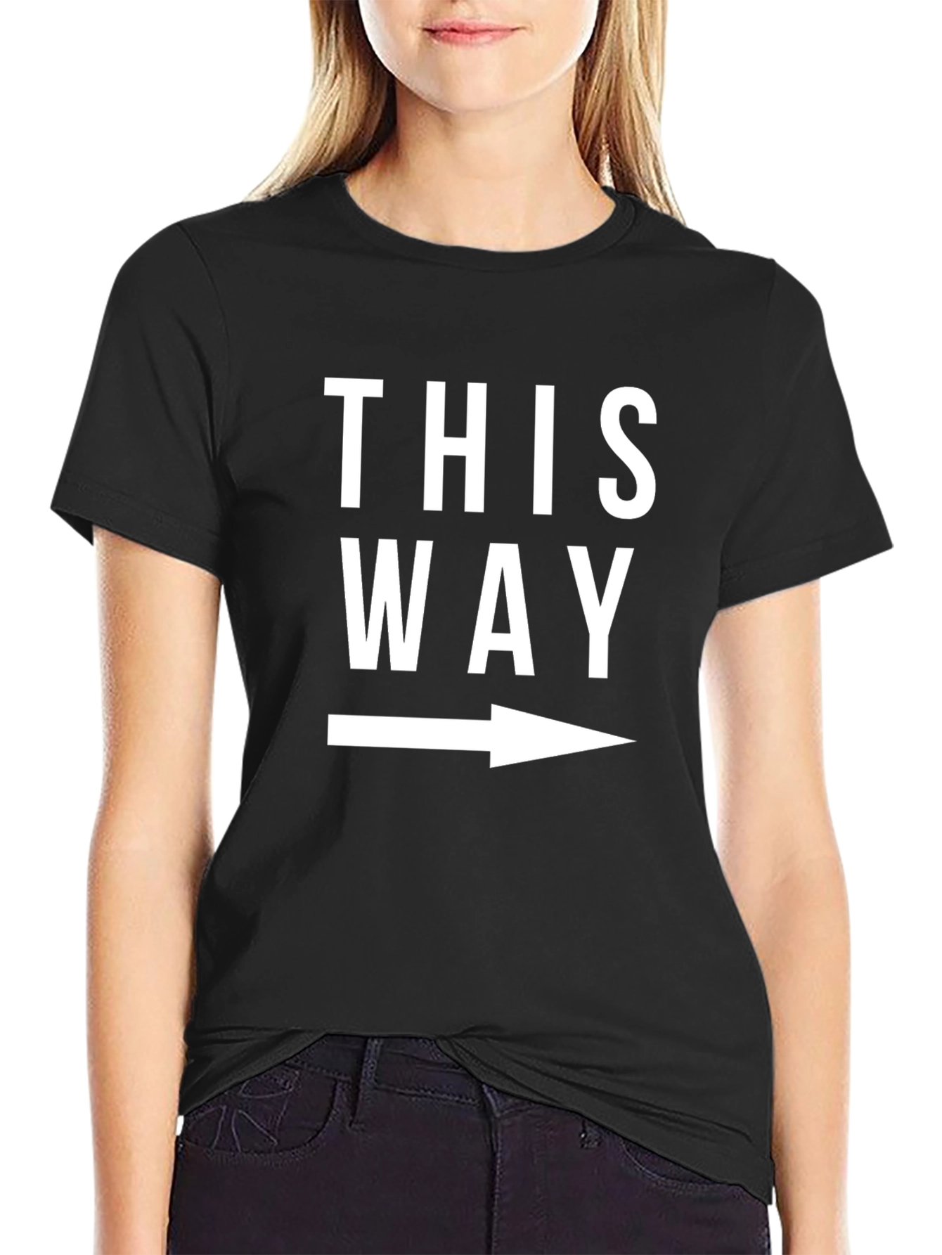 This Way Arrow Graphic Tee - Black Casual Shirt