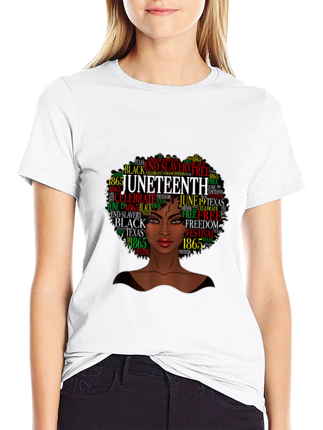 Juneteenth Afro Woman Black Pride T-Shirt