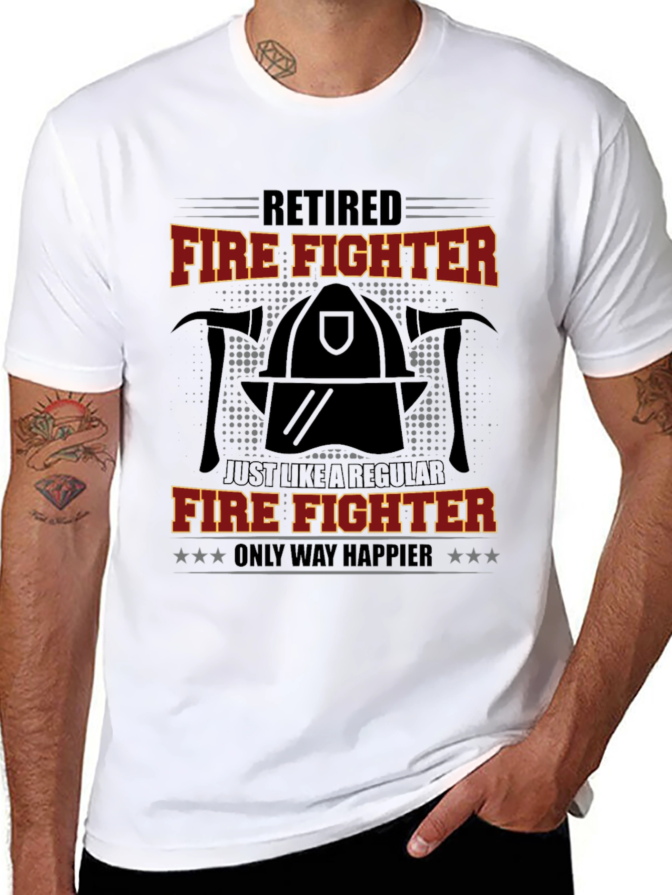 Retired Firefighter T-Shirt - Only Way Happier Tee