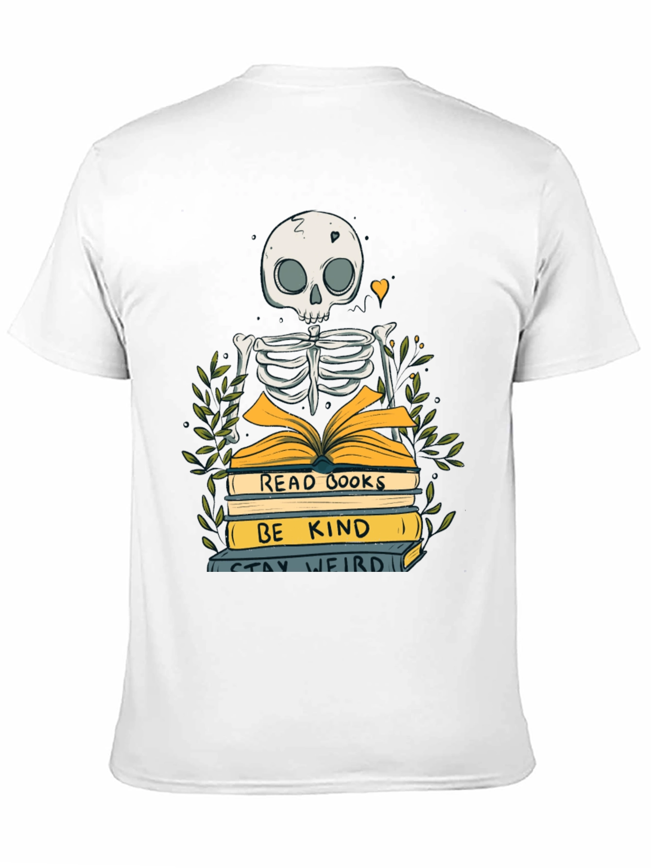 Skeleton Reader Graphic T-Shirt