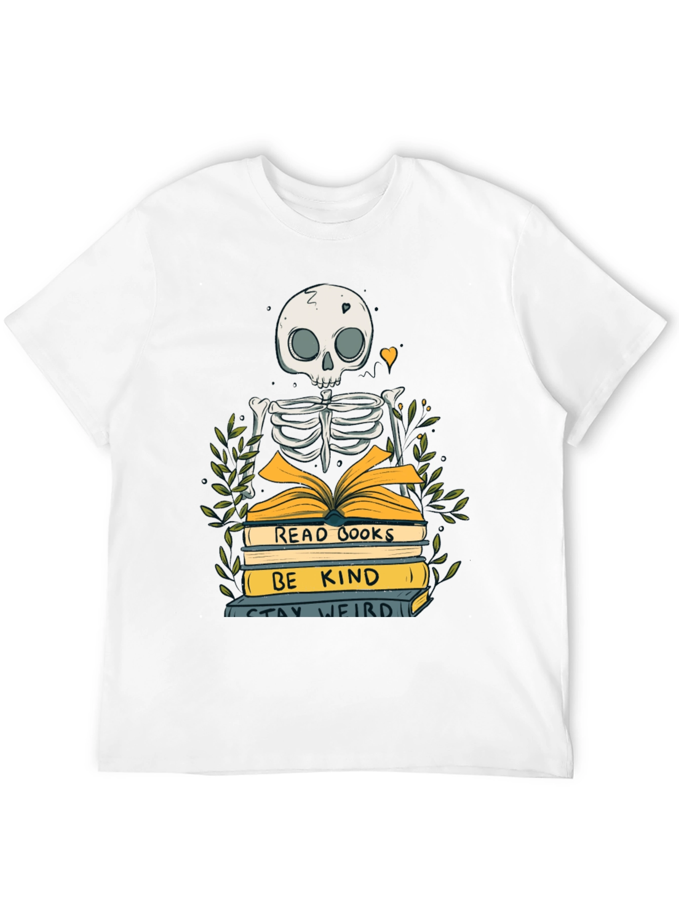 Skeleton Reader Graphic T-Shirt