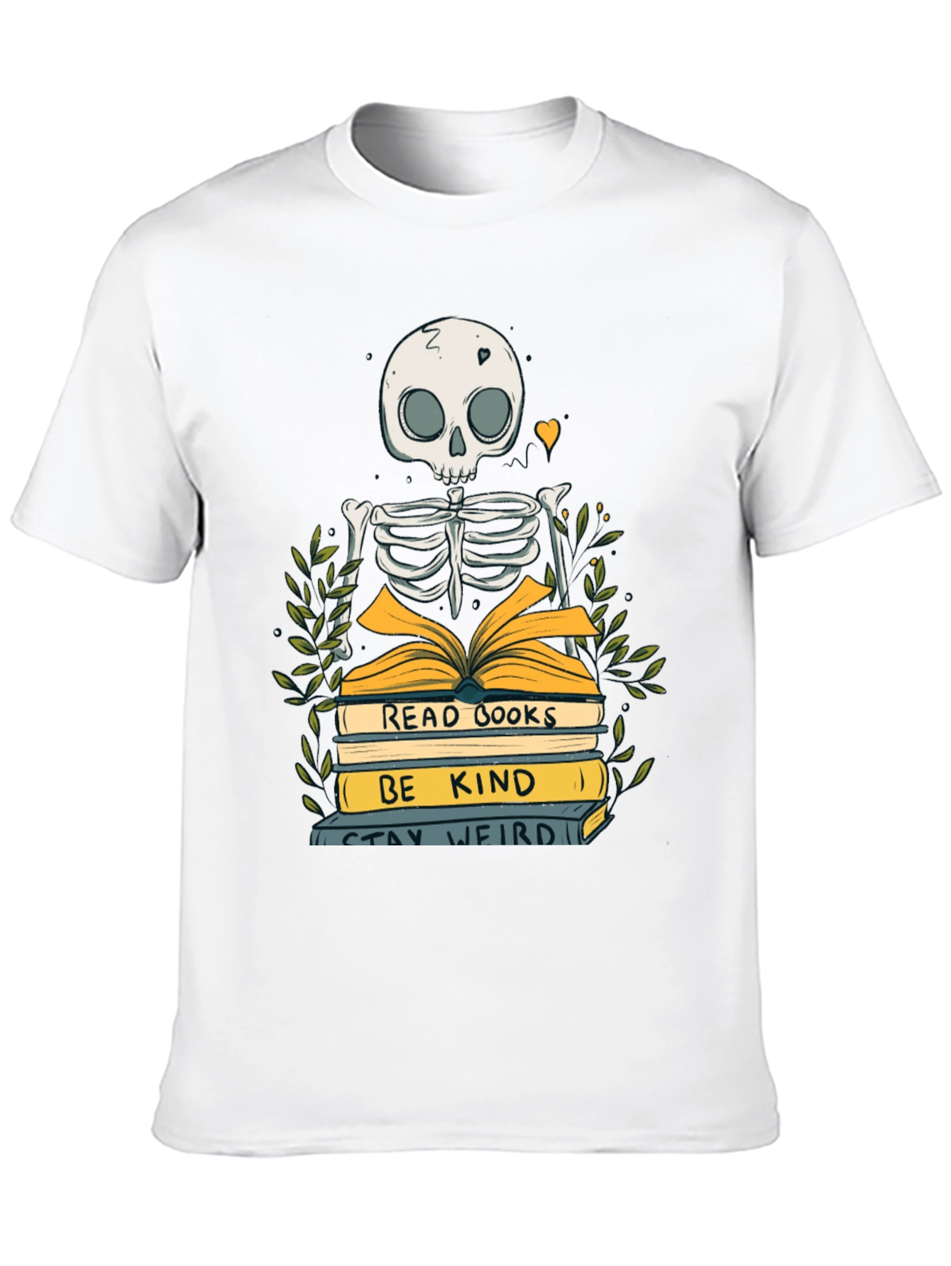 Skeleton Reader Graphic T-Shirt