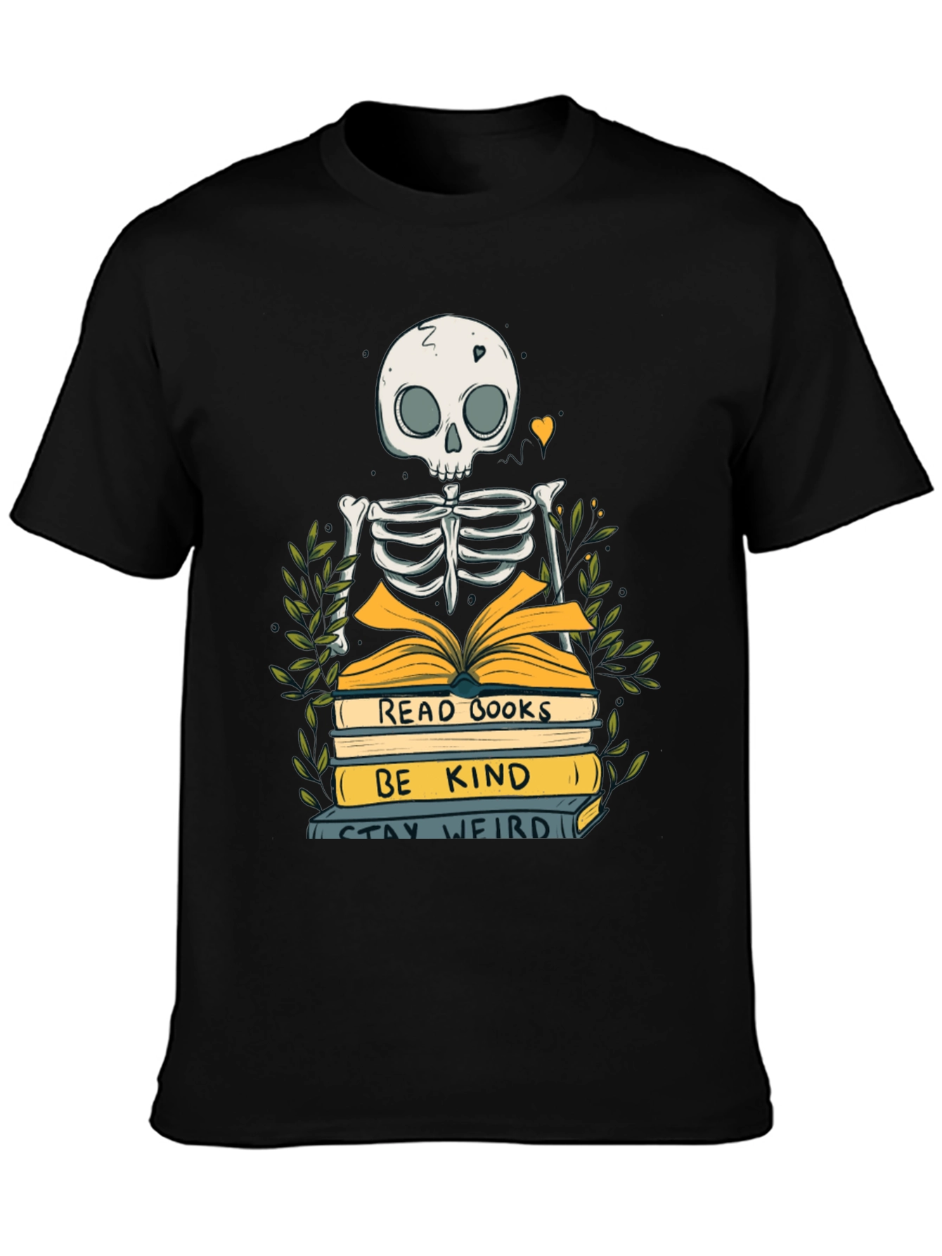 Skeleton Reader Graphic T-Shirt