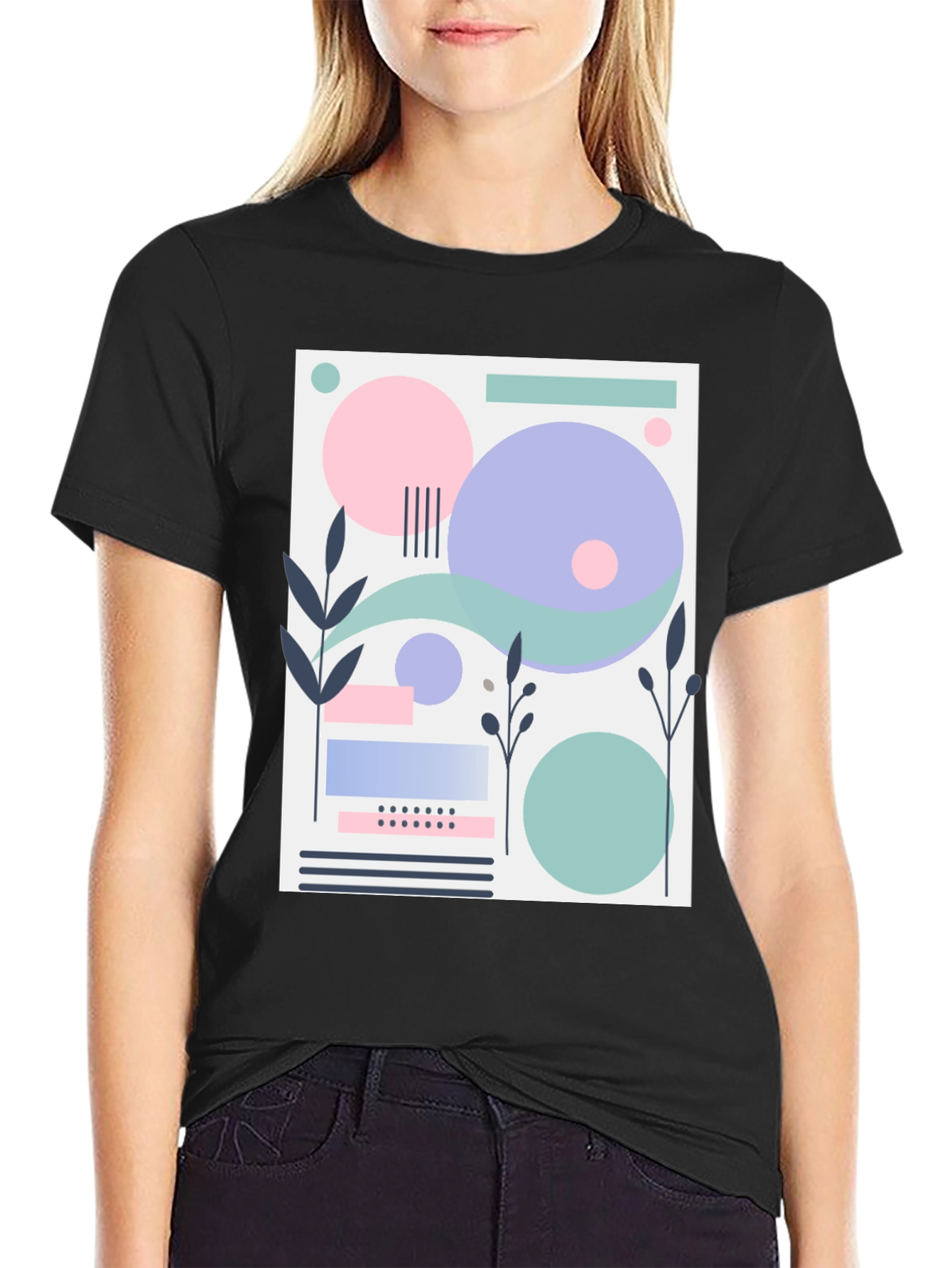 Abstract Geometric Design T-Shirt - Modern Art Tee