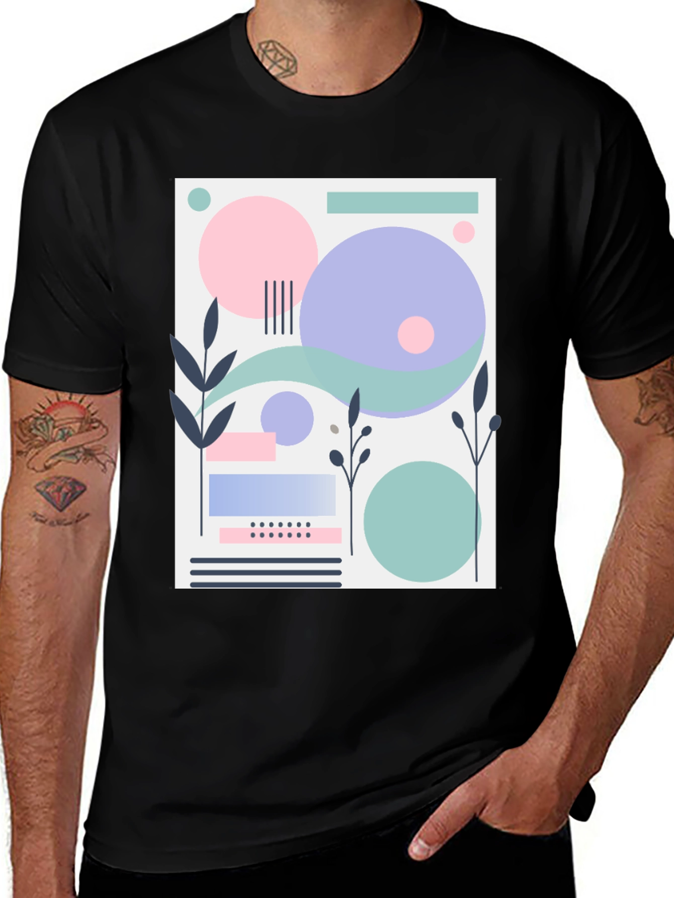 Abstract Geometric Design T-Shirt - Modern Art Tee