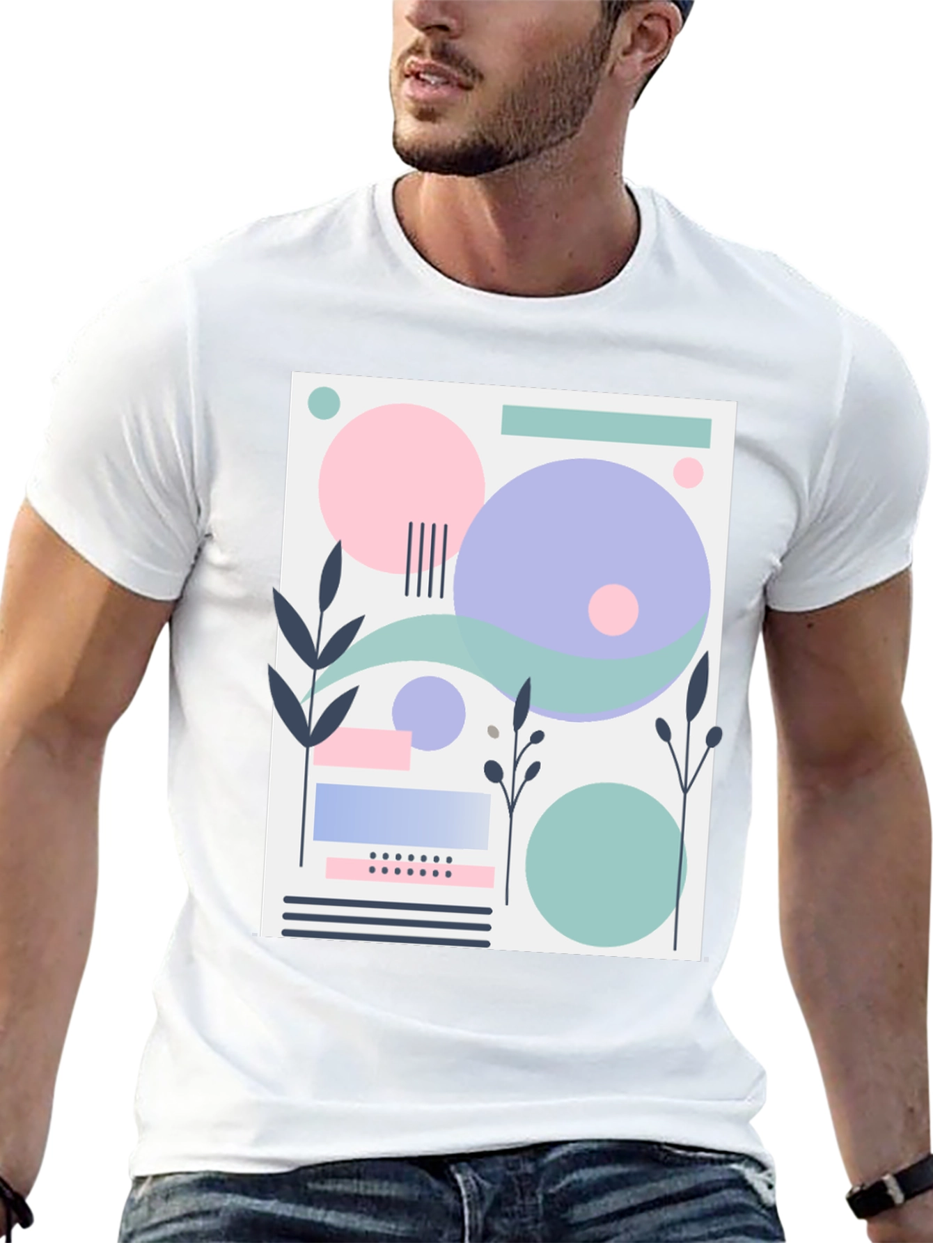 Abstract Geometric Design T-Shirt - Modern Art Tee