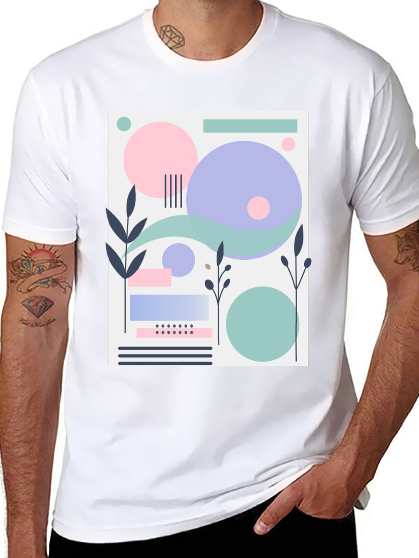 Abstract Geometric Design T-Shirt - Modern Art Tee