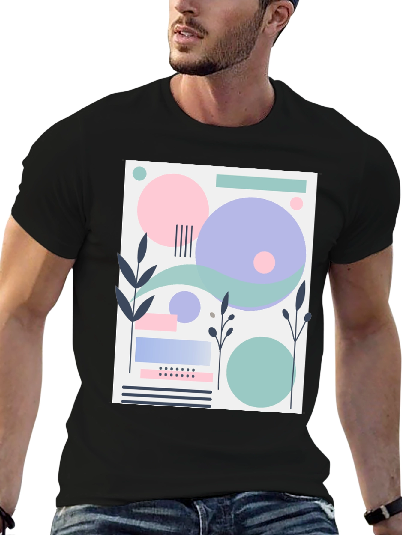 Abstract Geometric Design T-Shirt - Modern Art Tee