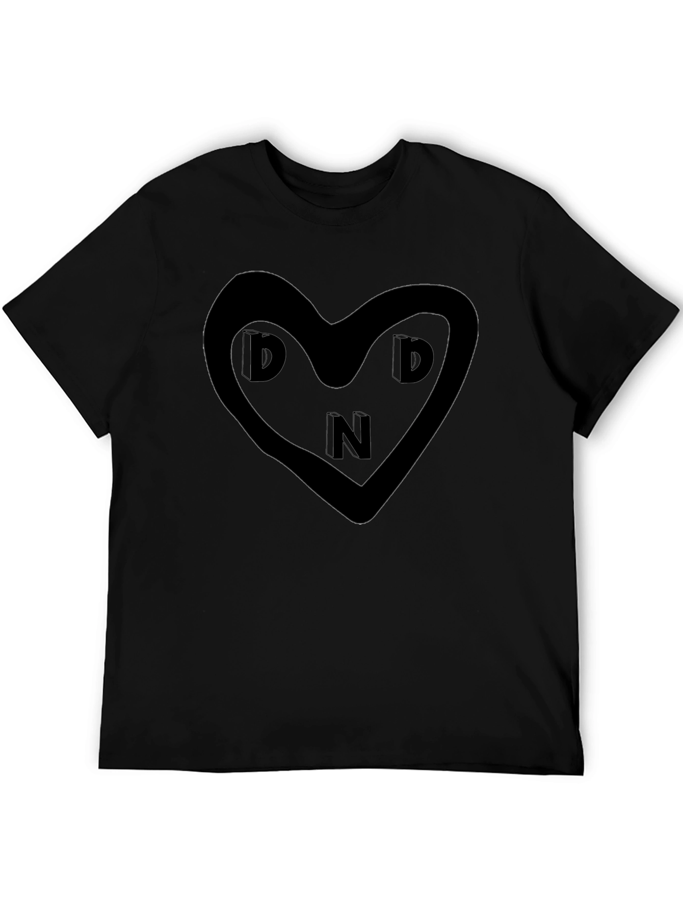 DND Heart Graphic Black T-Shirt - Soft & Stylish