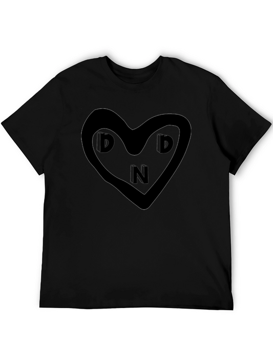 DND Heart Graphic Black T-Shirt - Soft & Stylish