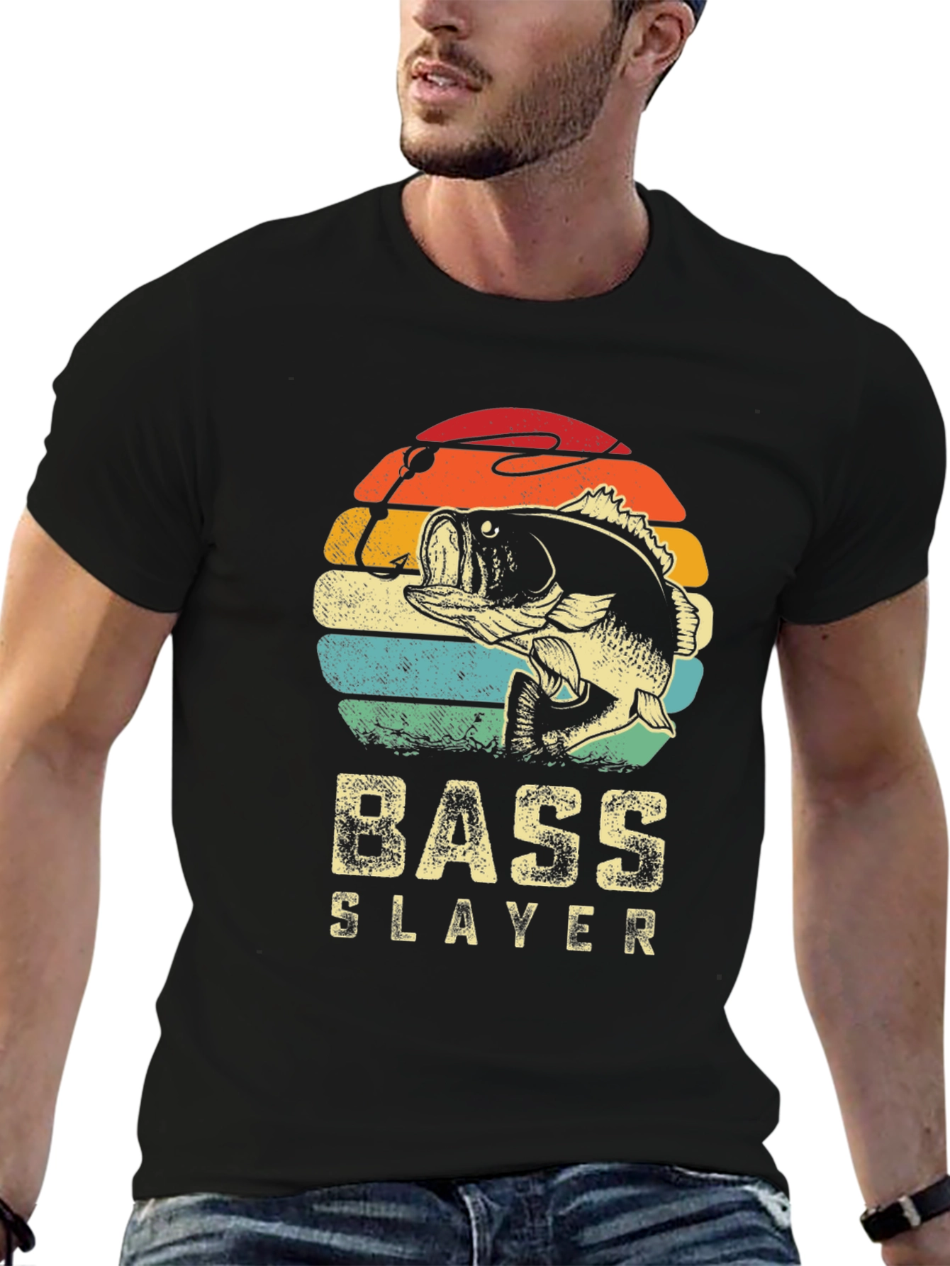 Bass Slayer Graphic Tee - Retro Fishing Shirt