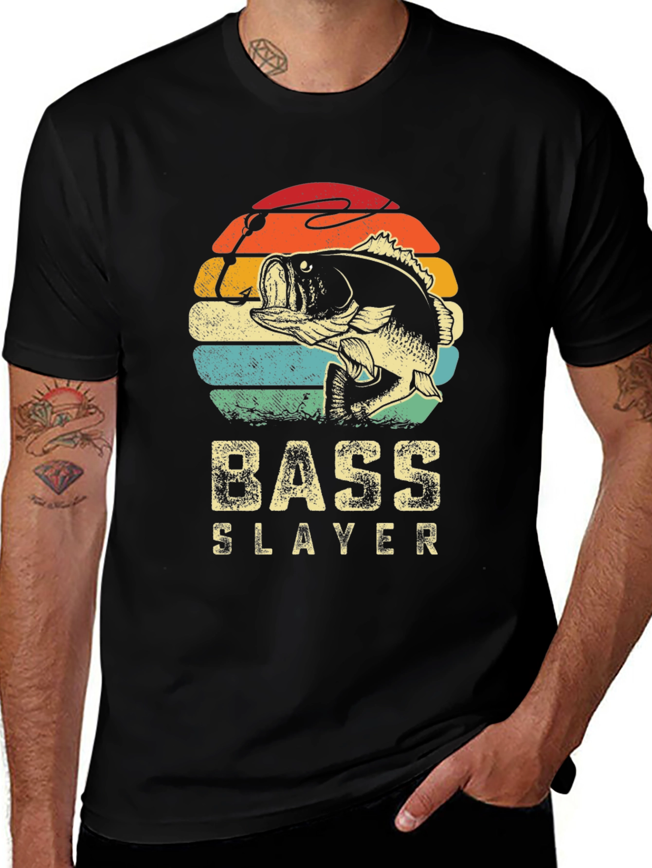 Bass Slayer Graphic Tee - Retro Fishing Shirt