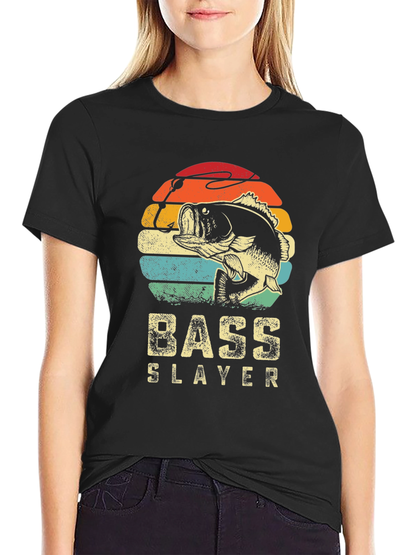 Bass Slayer Graphic Tee - Retro Fishing Shirt
