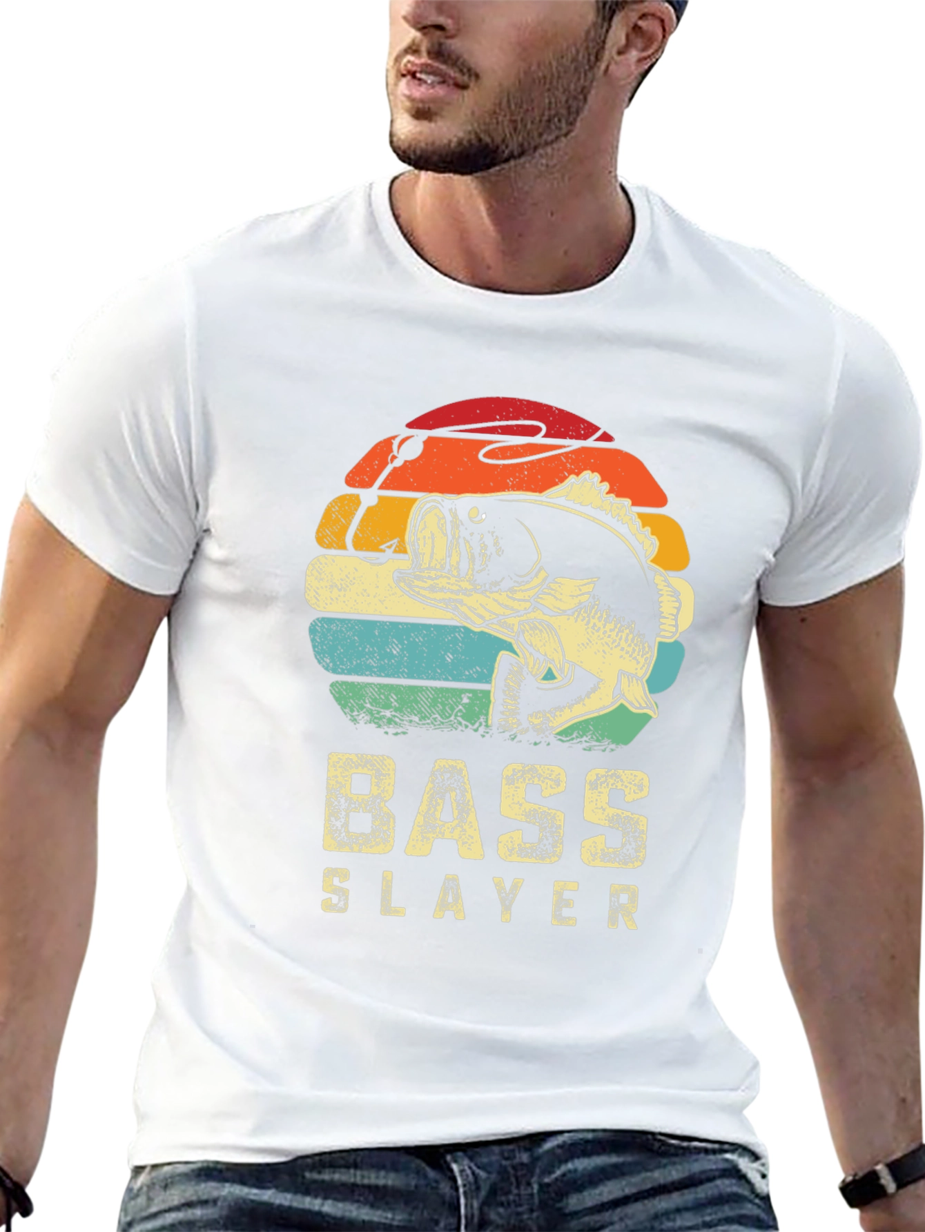 Bass Slayer Graphic Tee - Retro Fishing Shirt