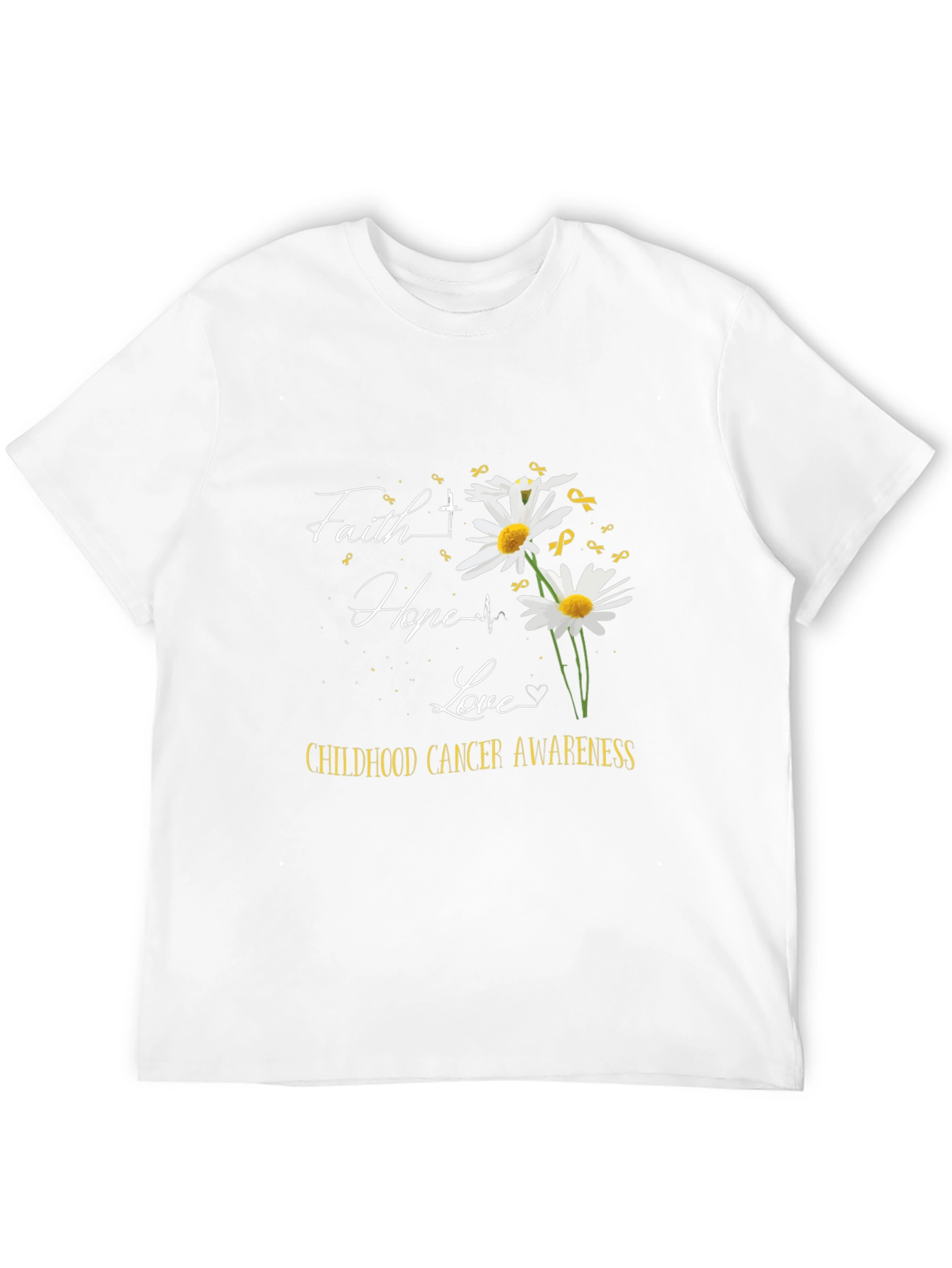 Faith Hope Love Childhood Cancer Awareness T-Shirt