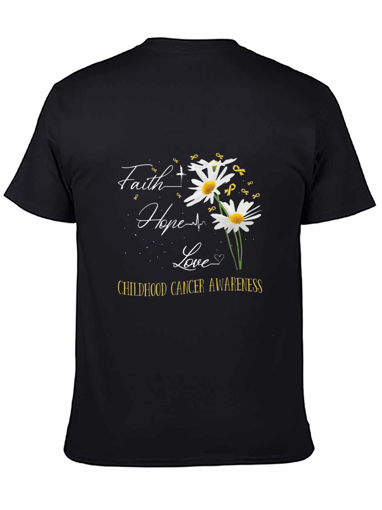 Faith Hope Love Childhood Cancer Awareness T-Shirt