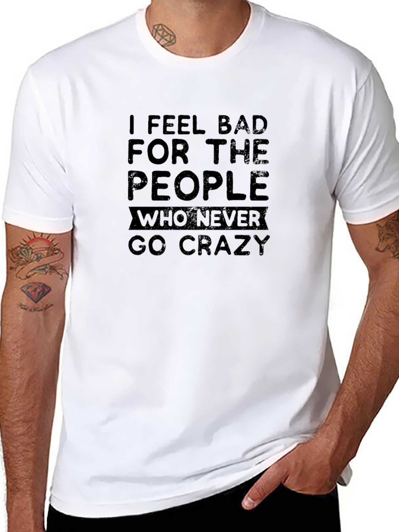 Crazy People Graphic Tee - Black