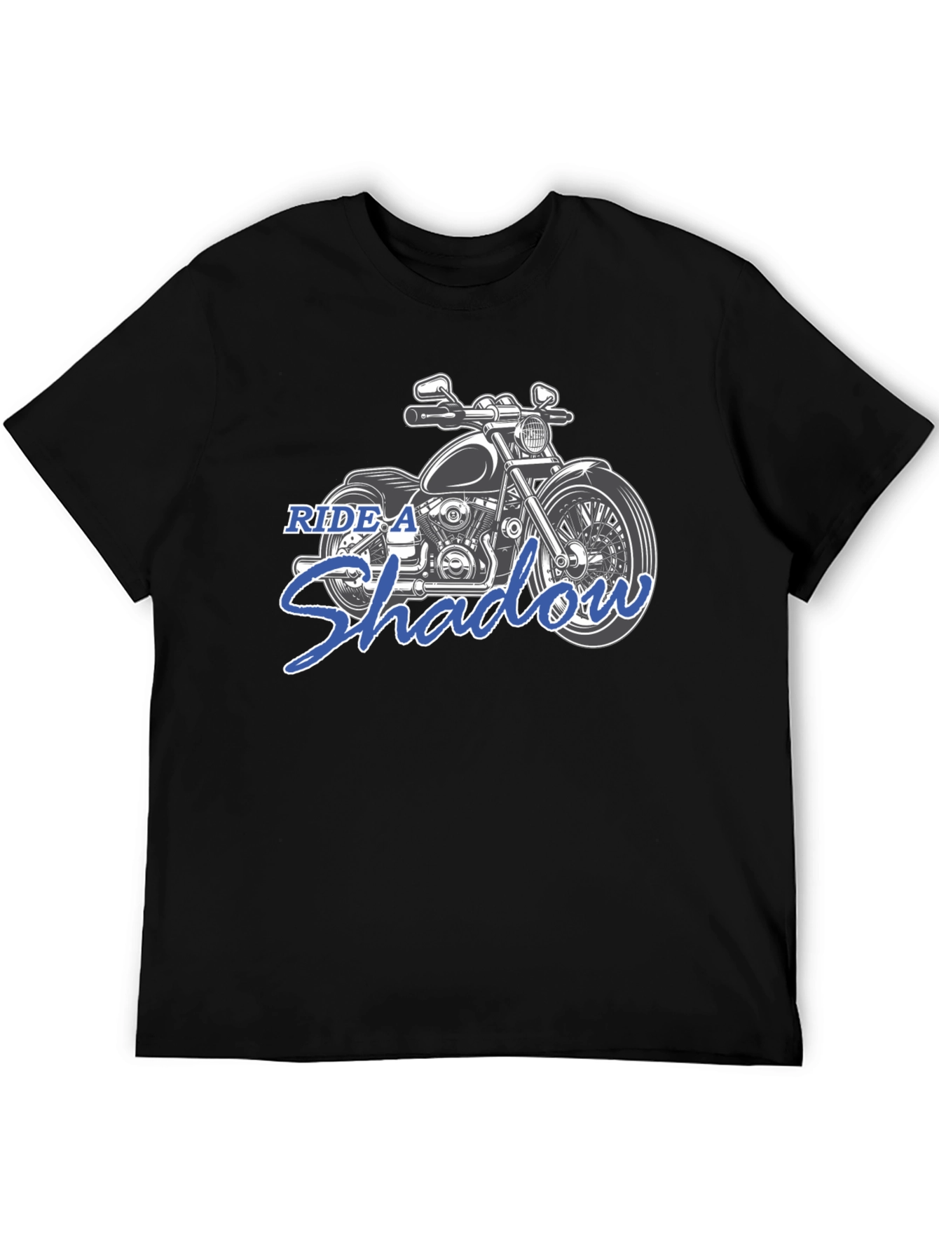 Ride A Shadow Motorcycle Graphic Tee - Black