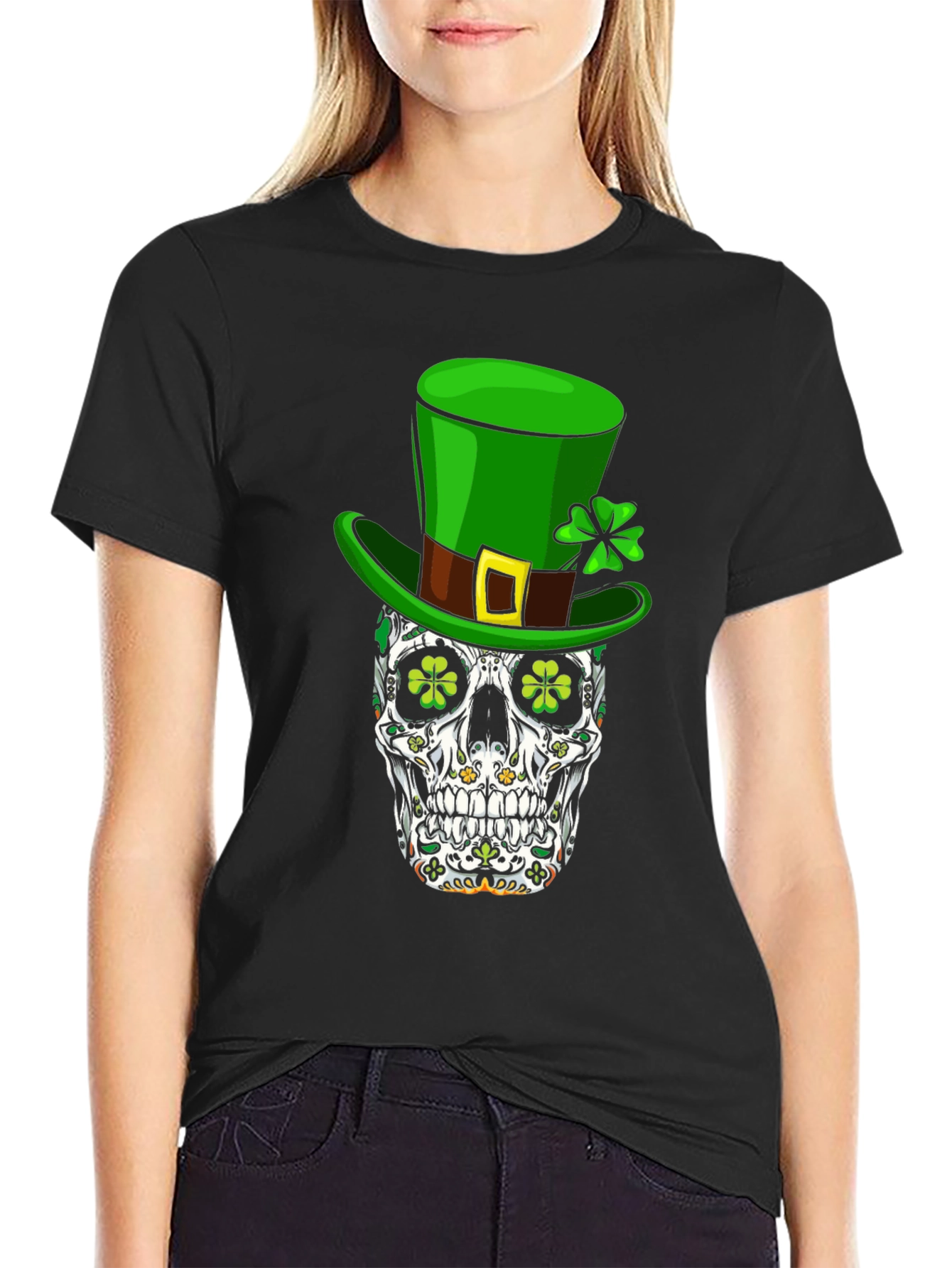 St. Patricks Day Skull Graphic Tee