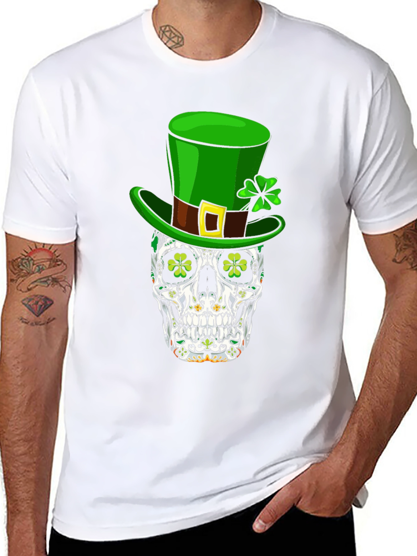 St. Patricks Day Skull Graphic Tee