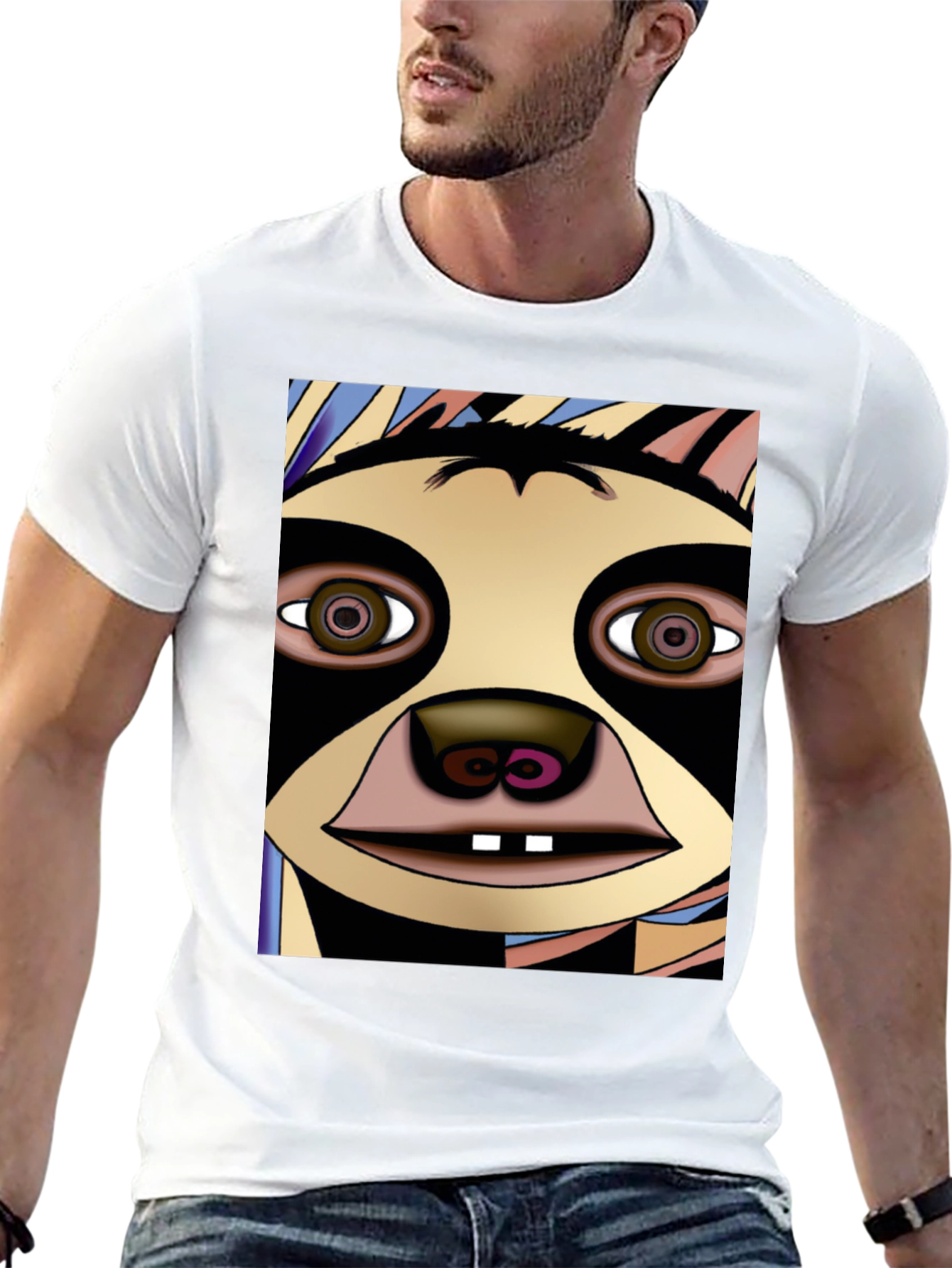 Sloth Face Graphic Tee - Unique Design