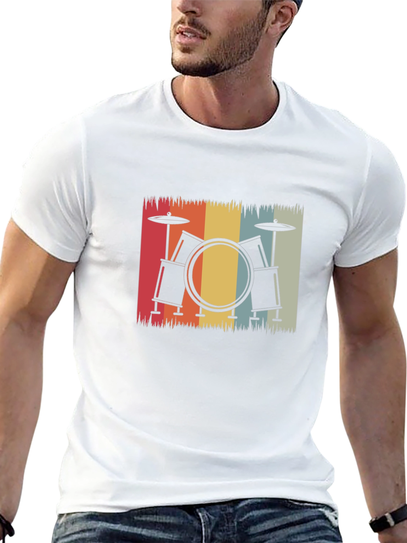 Retro Drum Set Graphic Tee