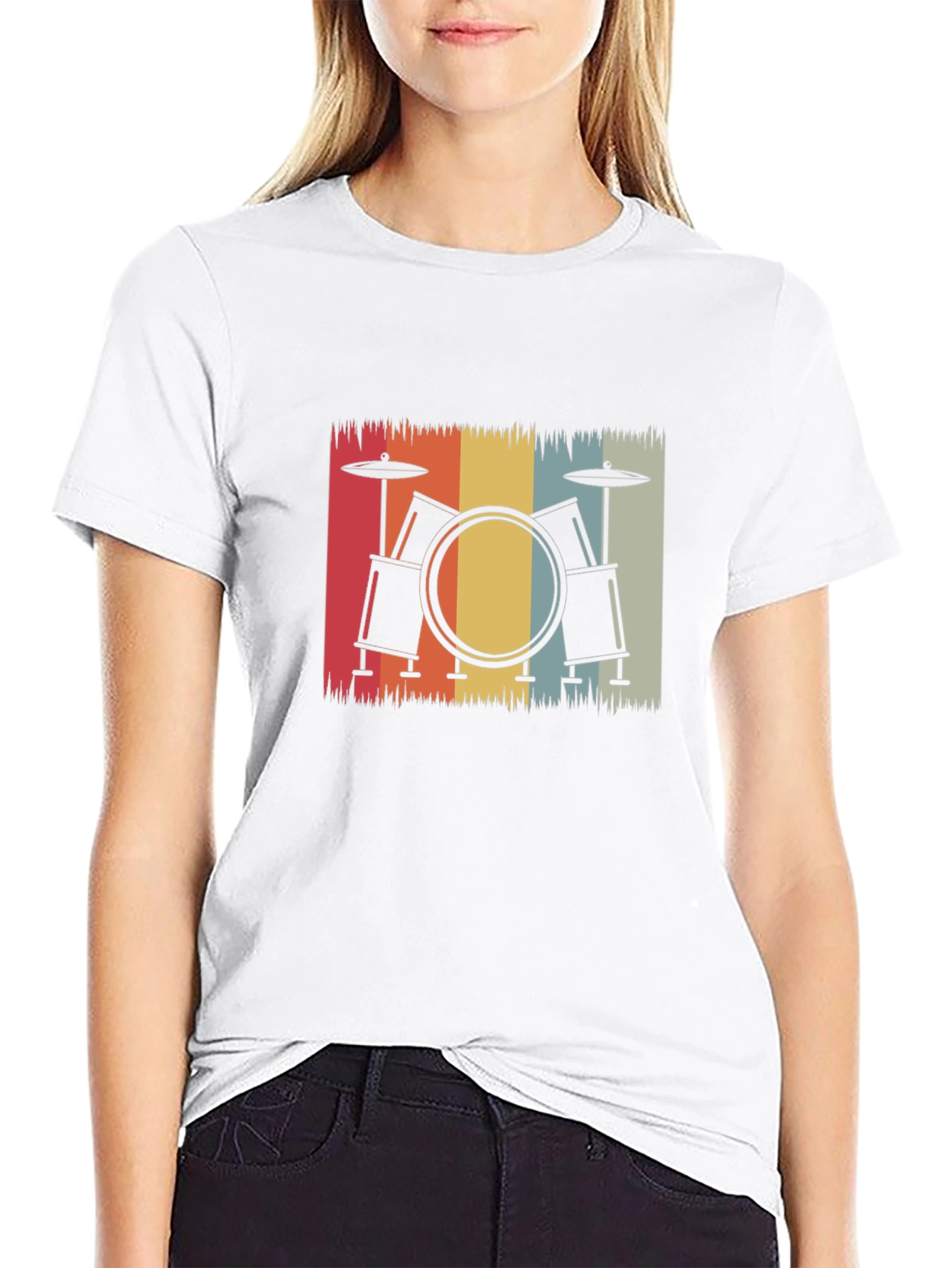 Retro Drum Set Graphic Tee