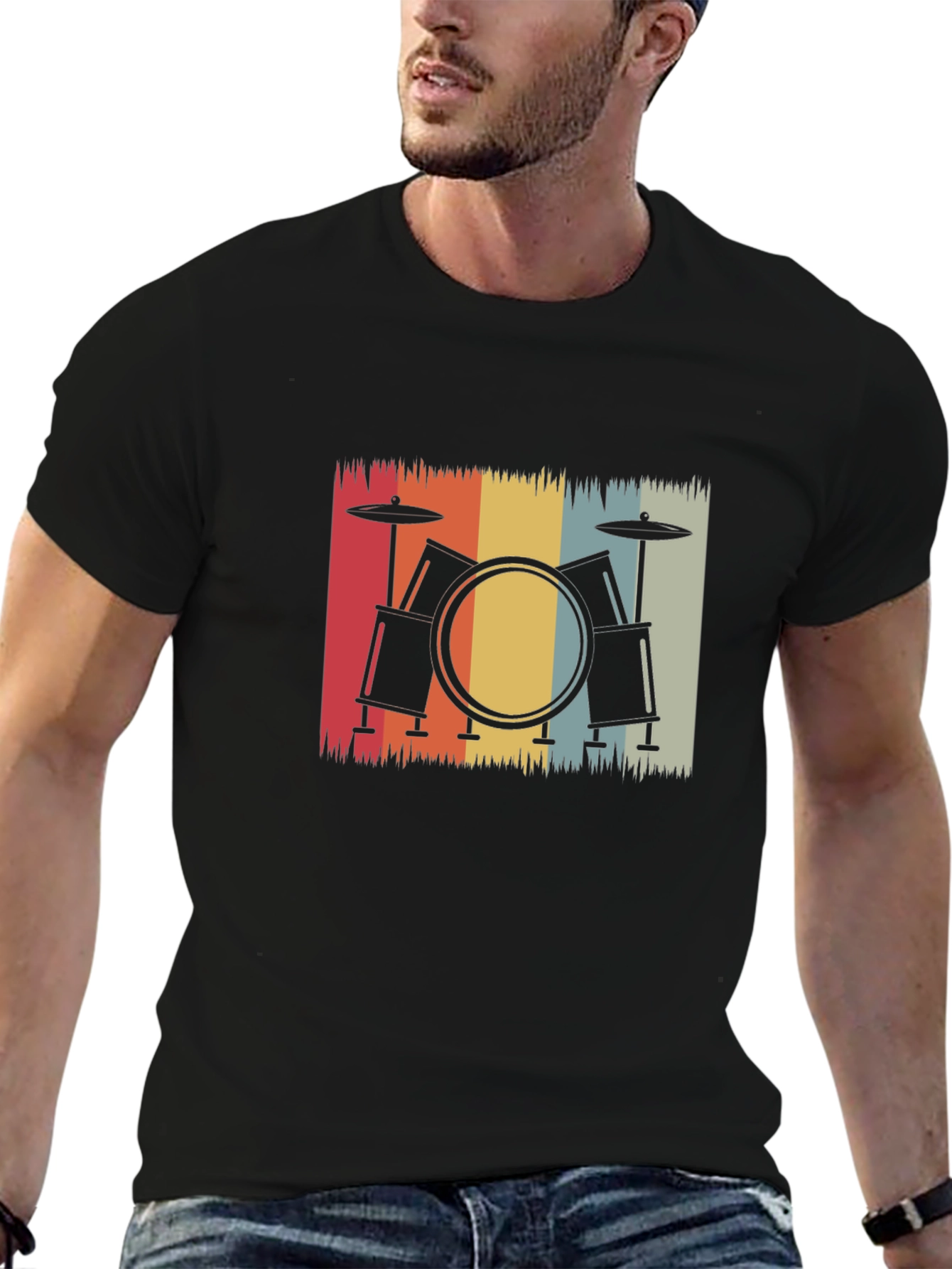 Retro Drum Set Graphic Tee
