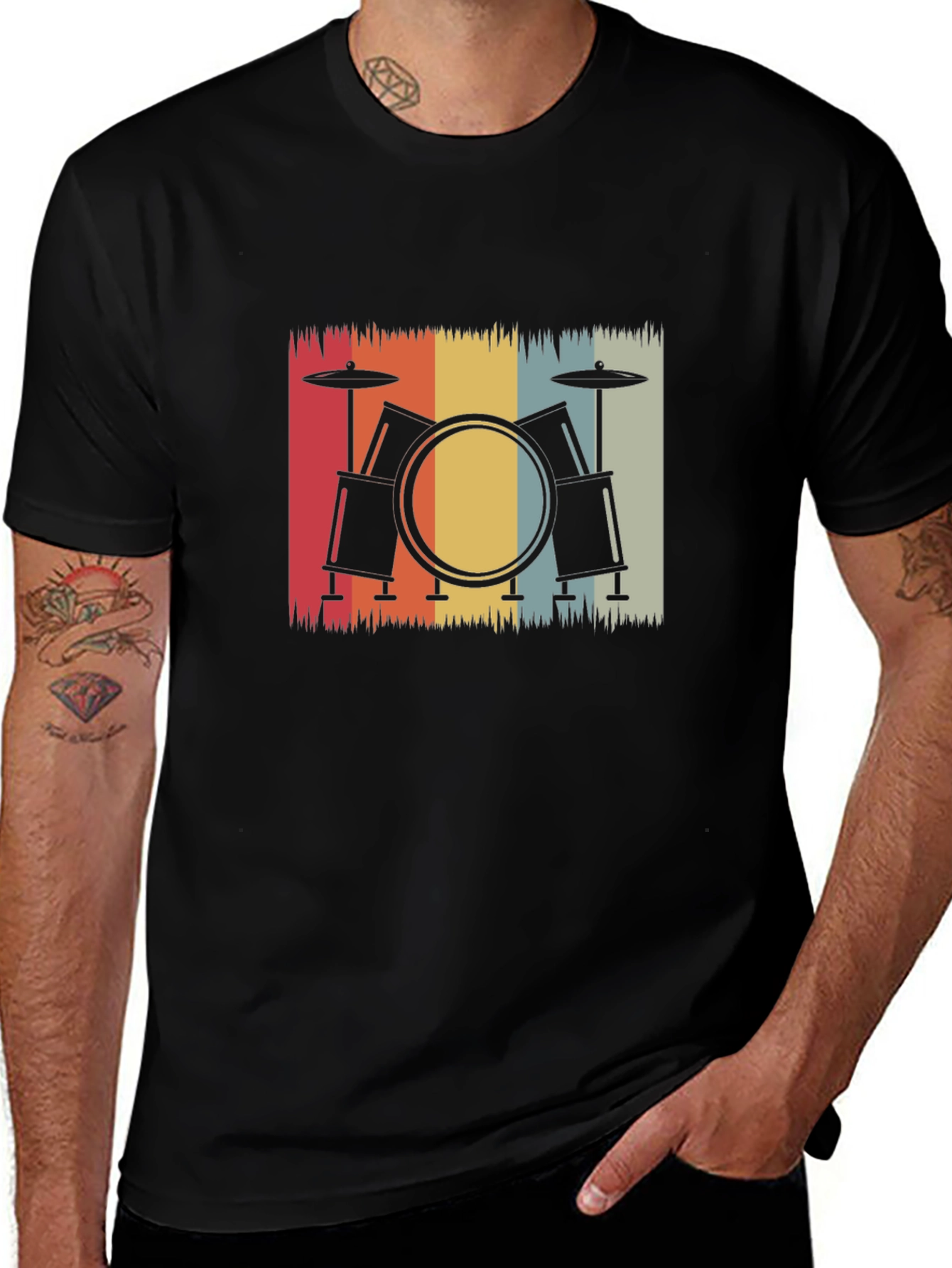 Retro Drum Set Graphic Tee