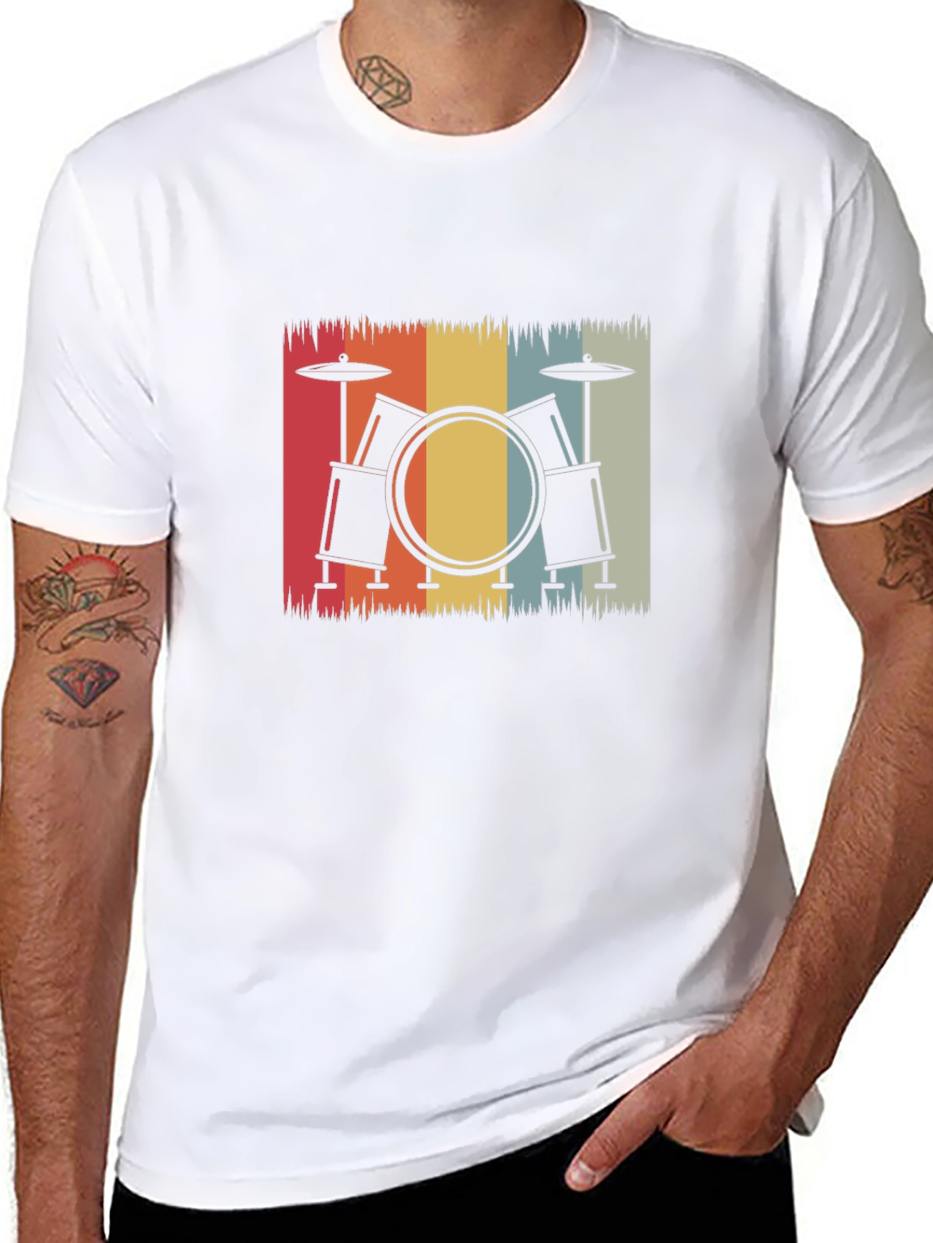 Retro Drum Set Graphic Tee