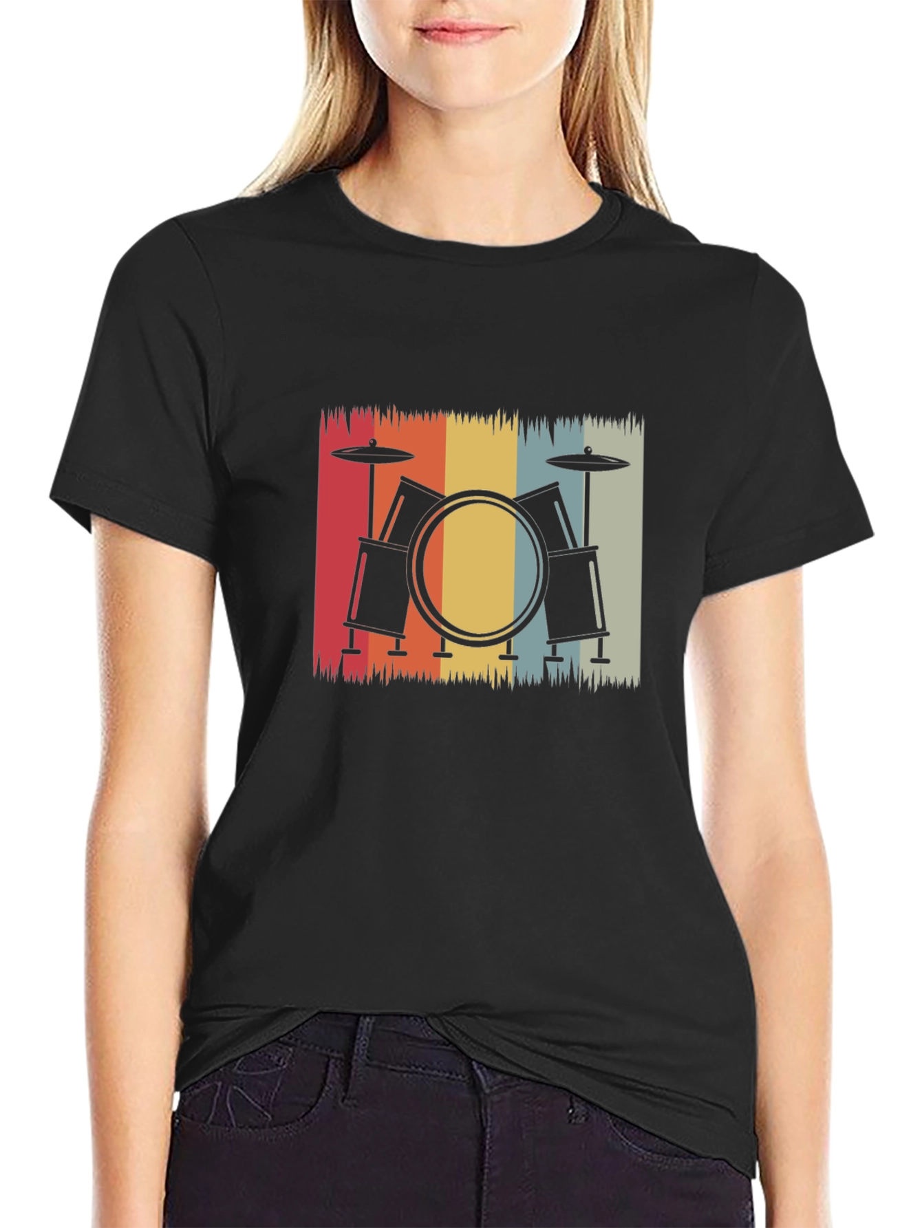 Retro Drum Set Graphic Tee