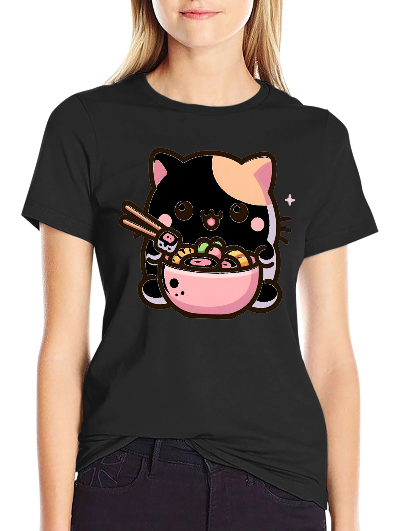 Cute Ramen Cat T-Shirt - Kawaii Noodle Lover Tee