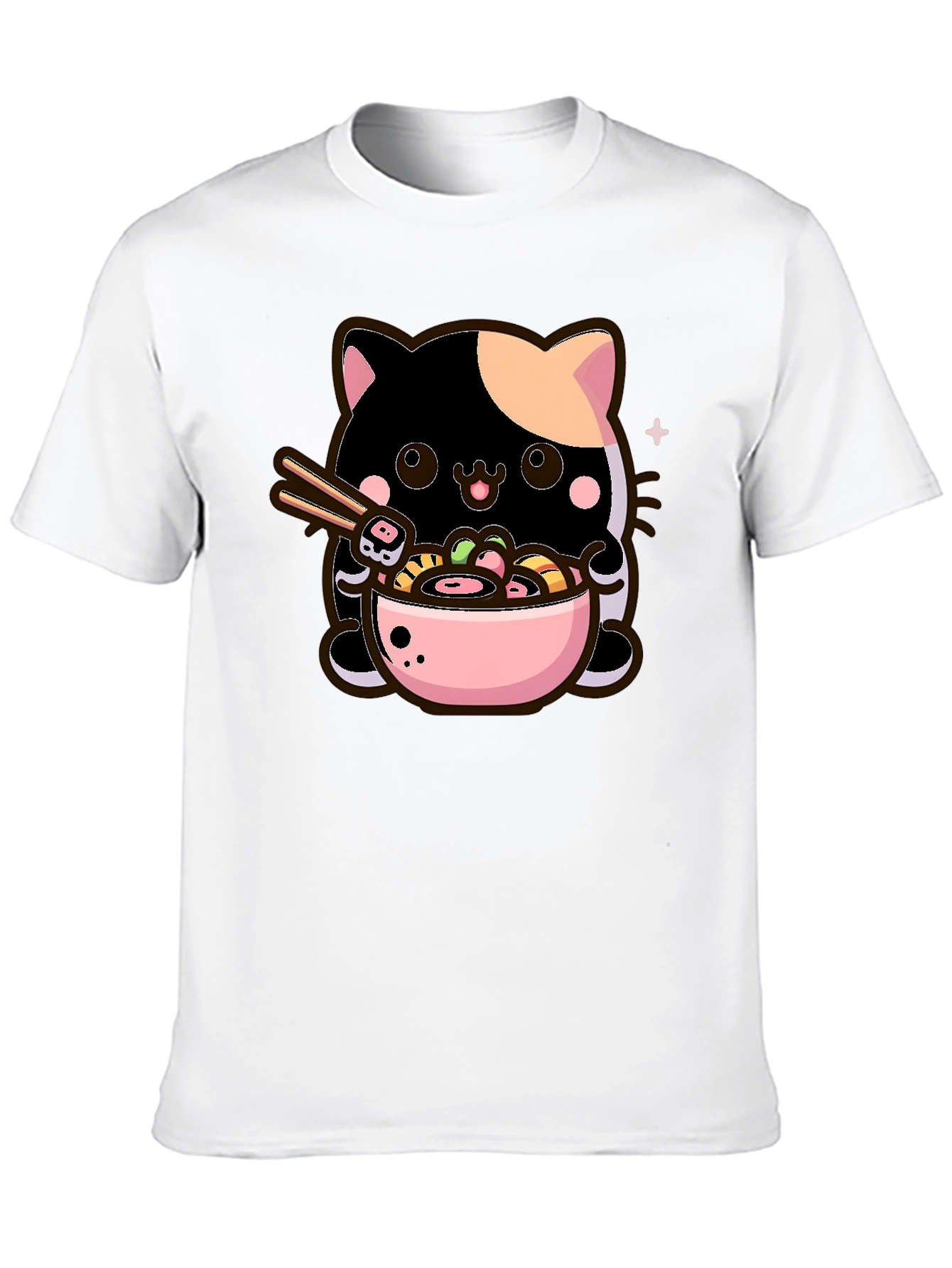 Cute Ramen Cat T-Shirt - Kawaii Noodle Lover Tee