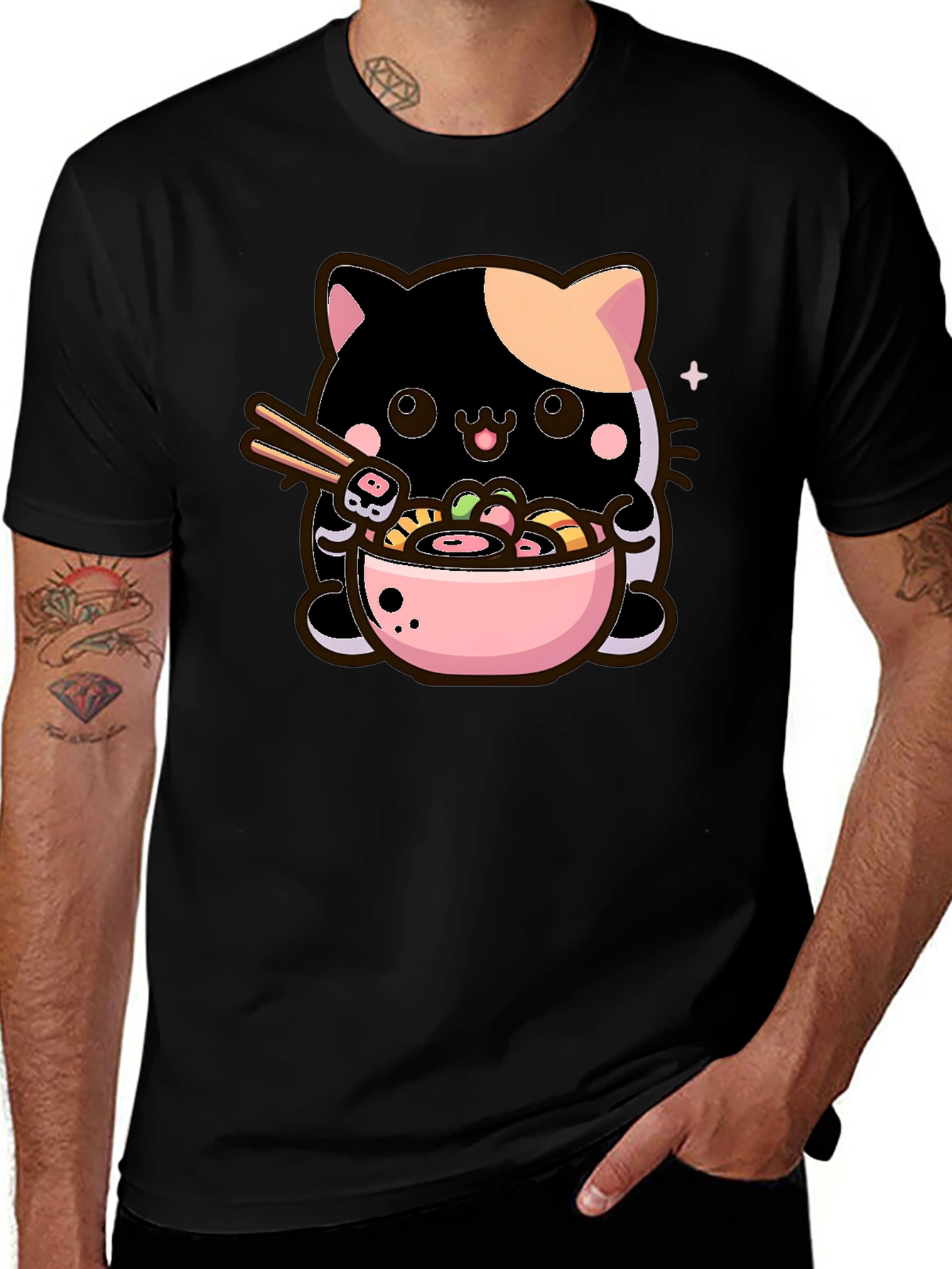 Cute Ramen Cat T-Shirt - Kawaii Noodle Lover Tee