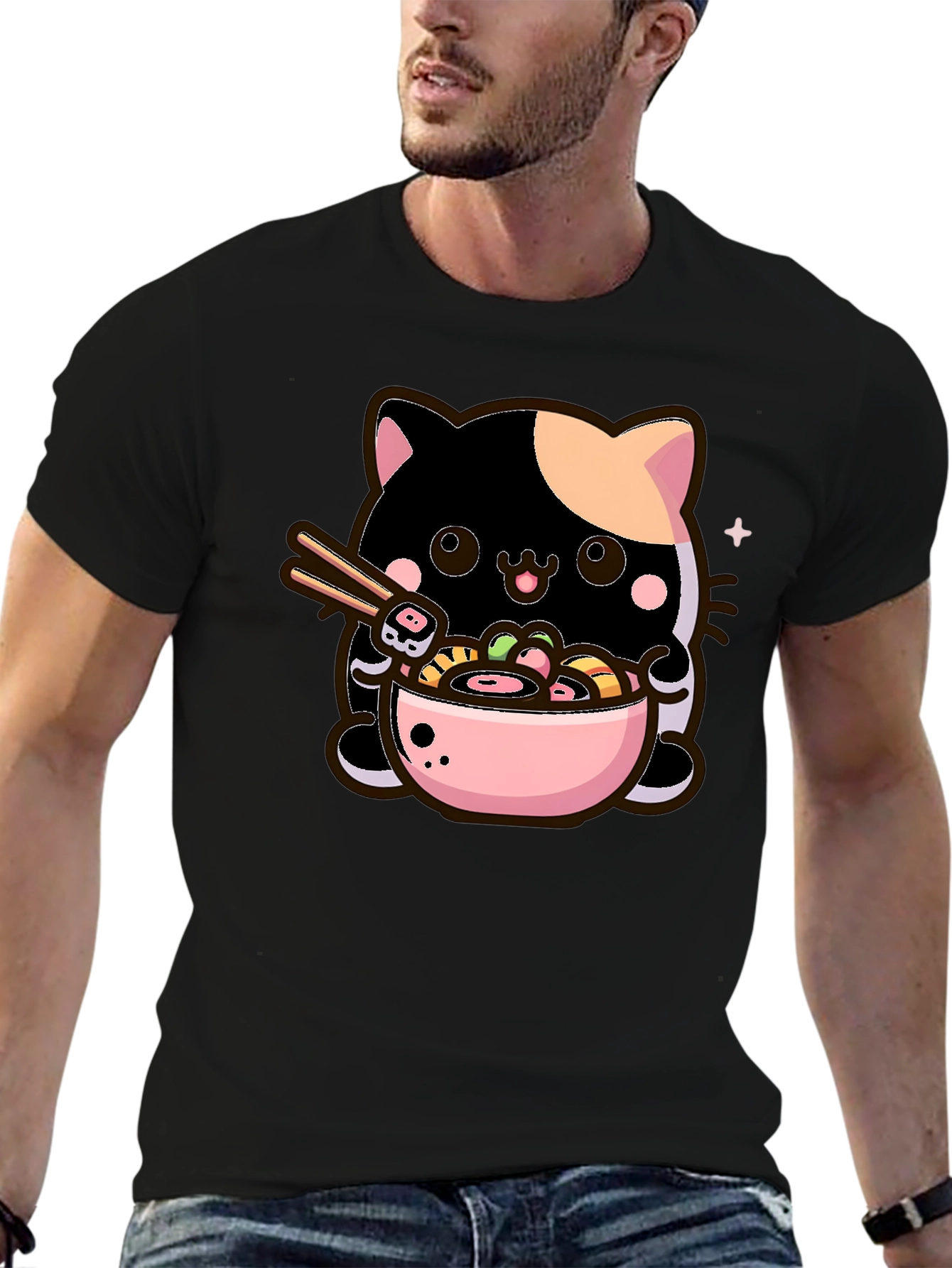 Cute Ramen Cat T-Shirt - Kawaii Noodle Lover Tee