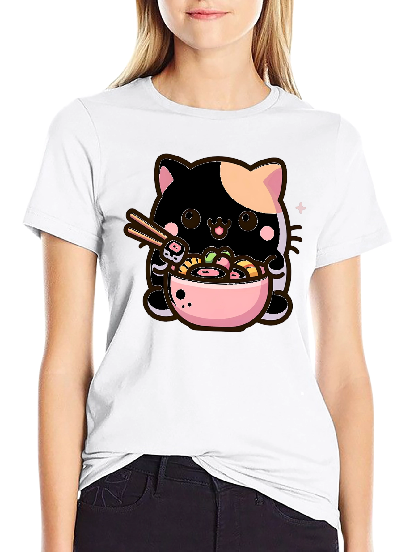 Cute Ramen Cat T-Shirt - Kawaii Noodle Lover Tee