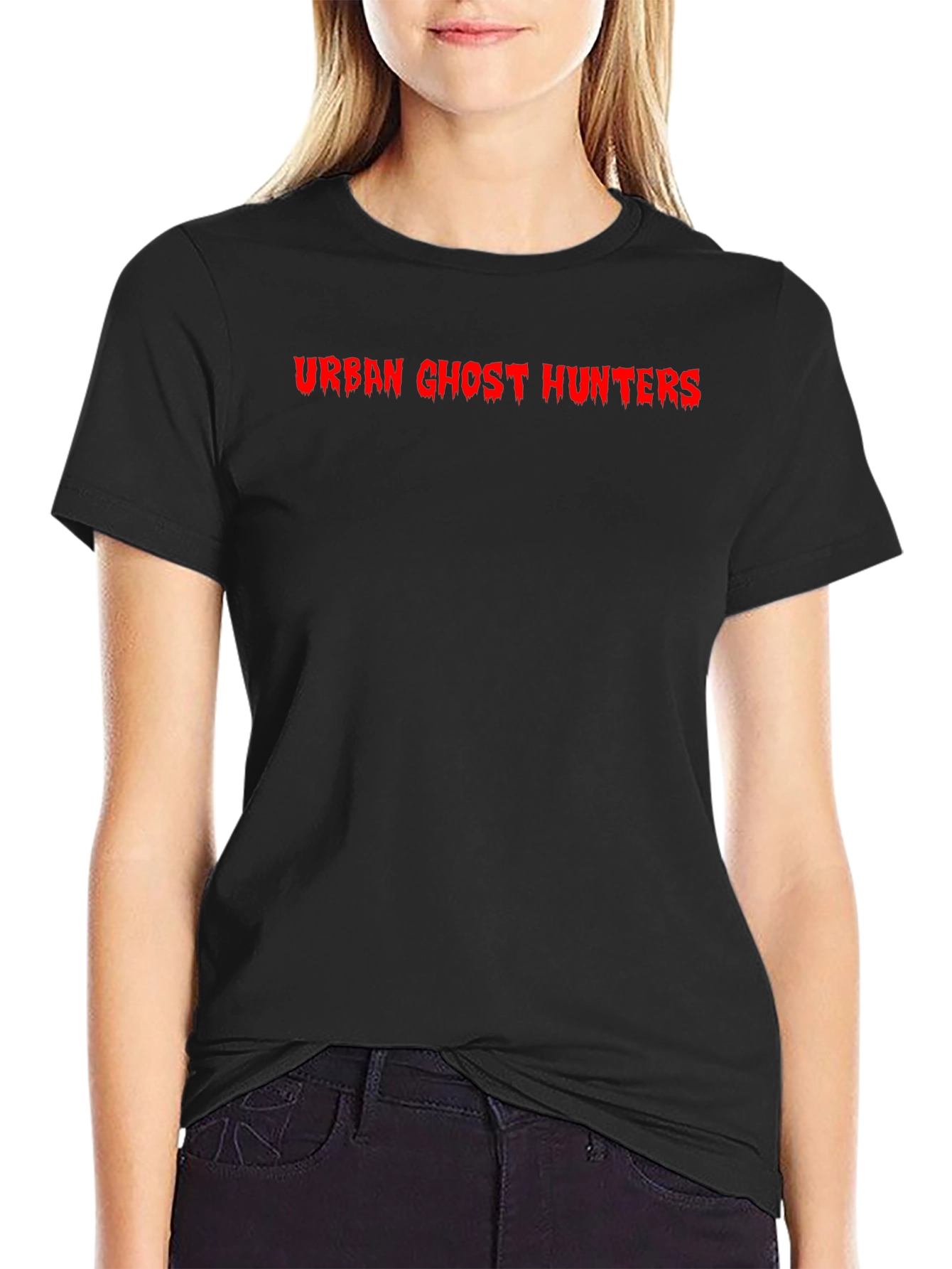 Urban Ghost Hunters Black T-Shirt - Red Graphic Print