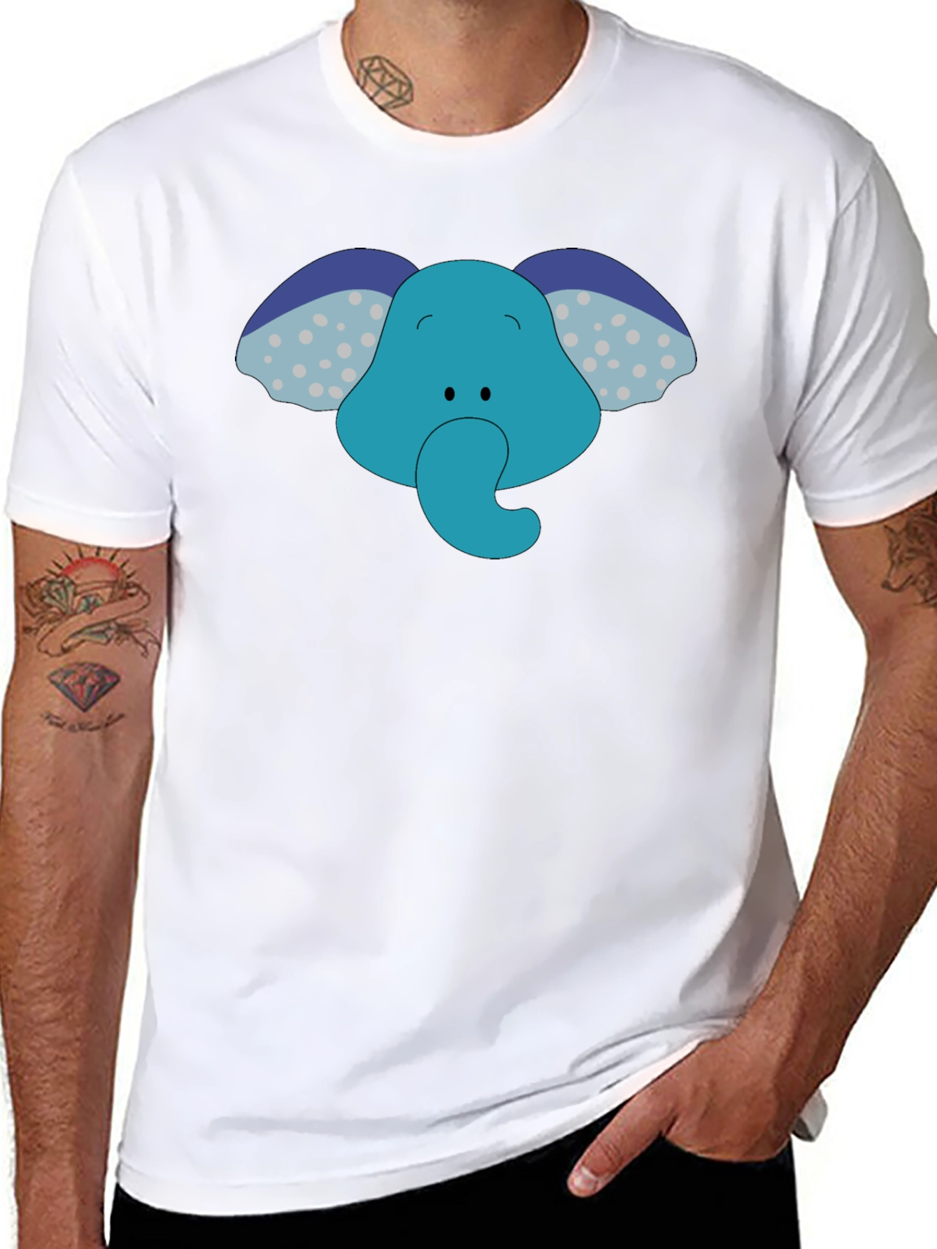 Elephant Graphic Tee - Fun Cartoon Design