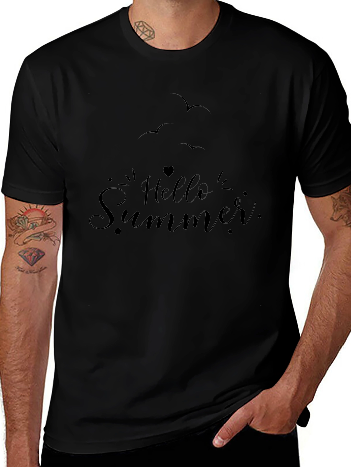Hello Summer Black T-Shirt