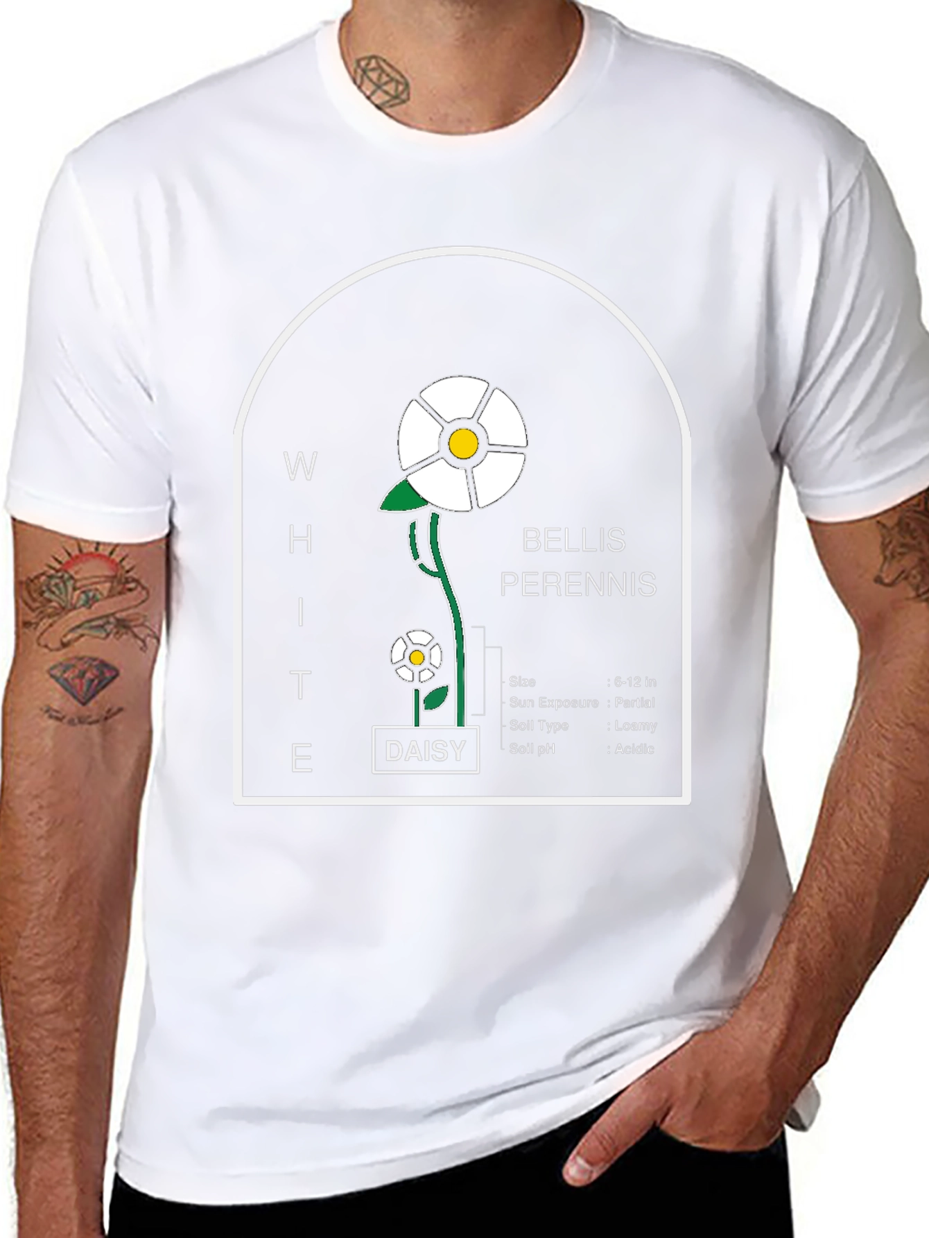 White Daisy Flower Bellis Perennis T-Shirt