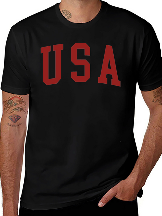 USA Graphic Tee - Vintage Style College T-Shirt