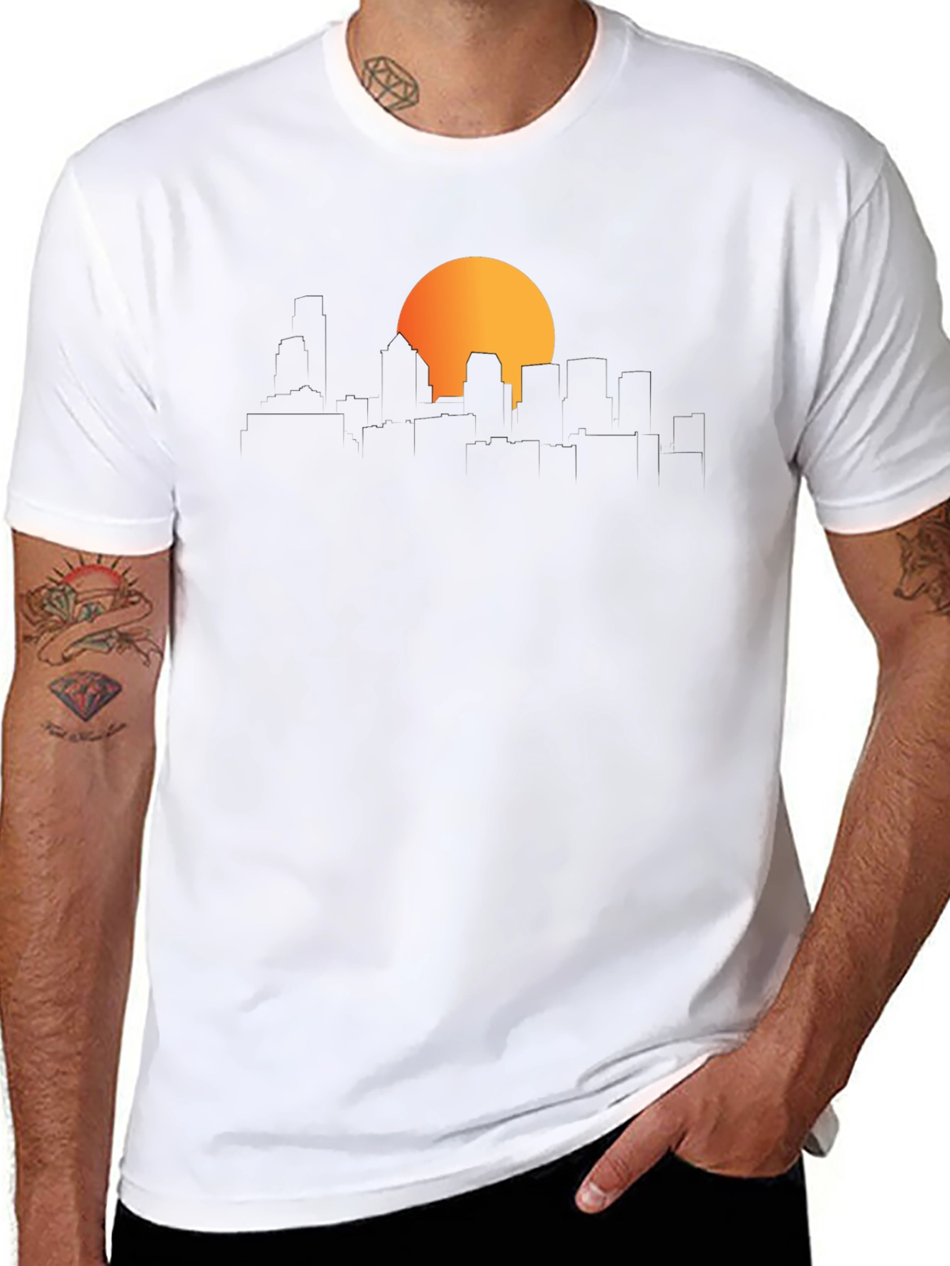 Cityscape Sunset T-Shirt - Urban Style Tee