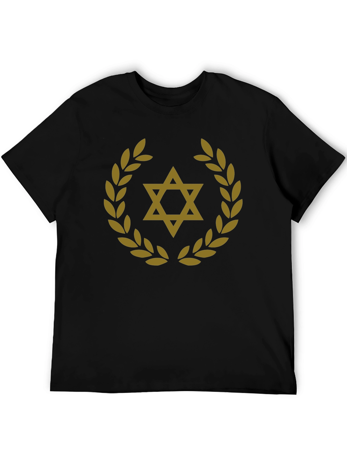 Star of David Laurel Wreath T-Shirt - Black