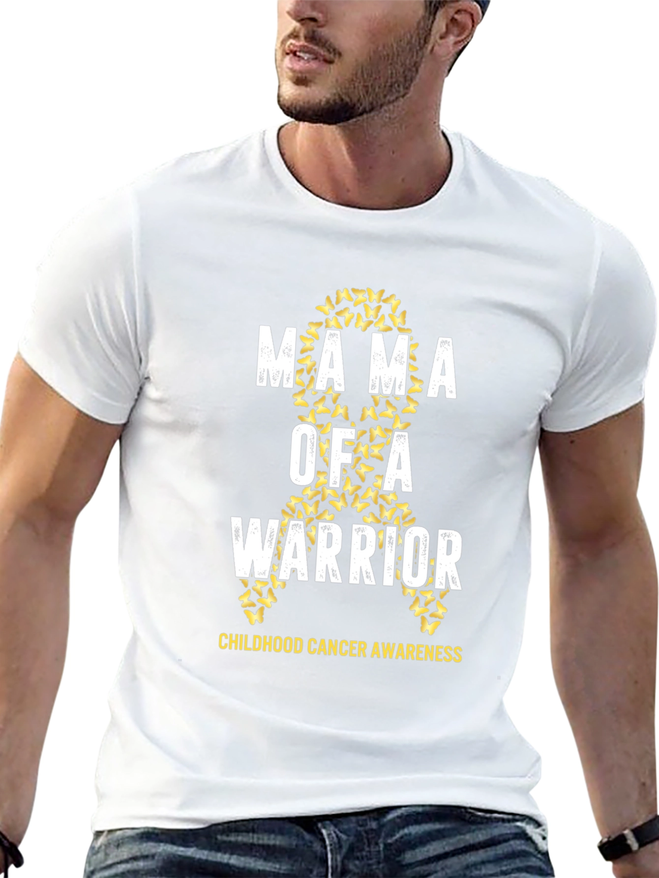 Mama of a Warrior Childhood Cancer Awareness T-Shirt