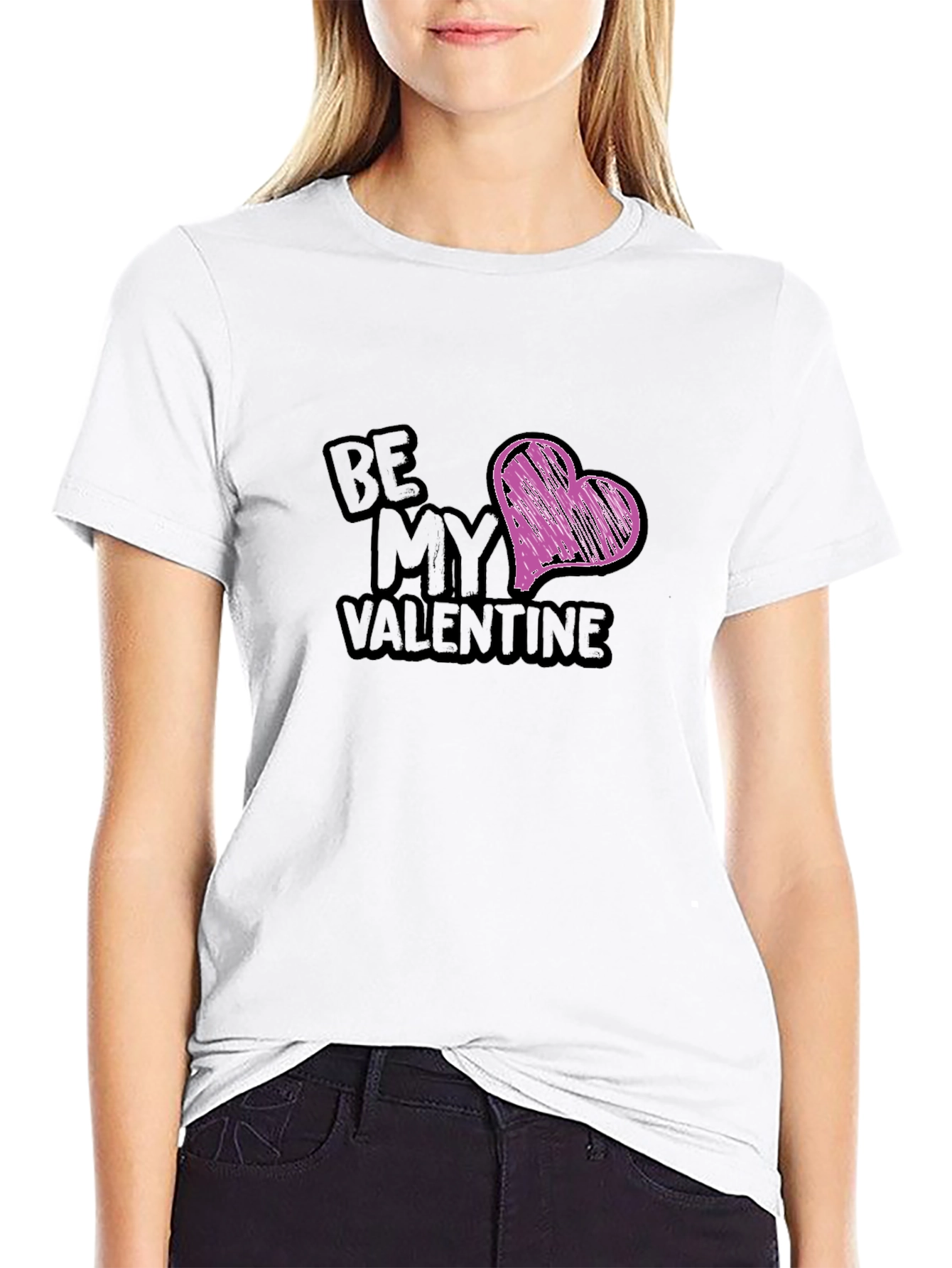 Be My Valentine Black Graphic Tee