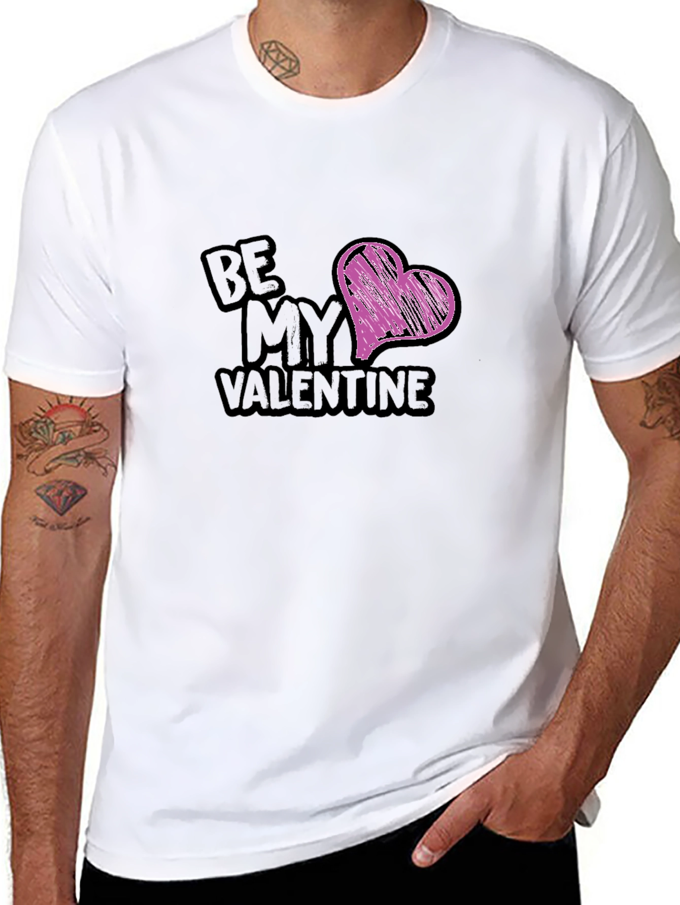 Be My Valentine Black Graphic Tee
