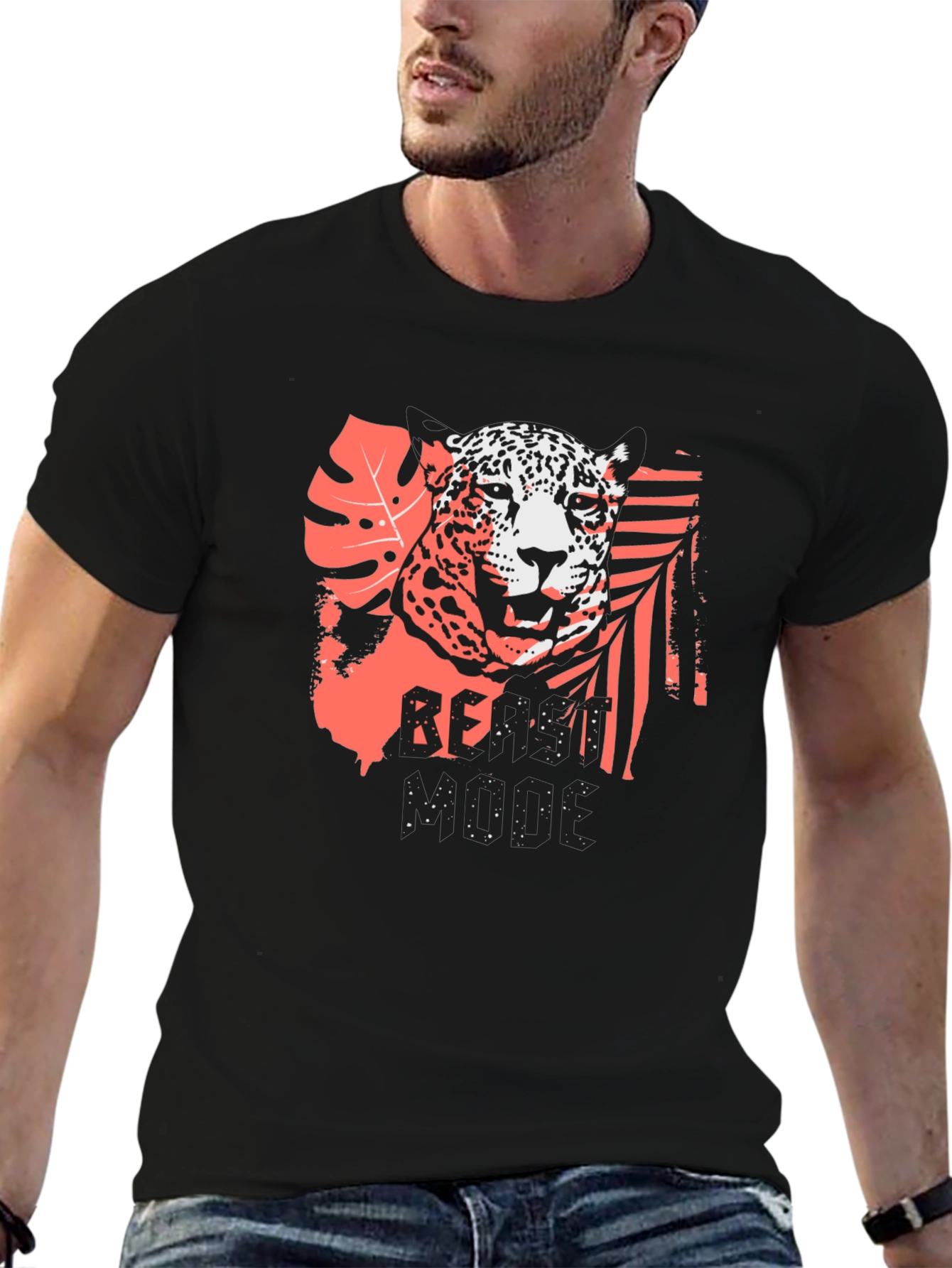 Jaguar Graphic Print Black T-Shirt
